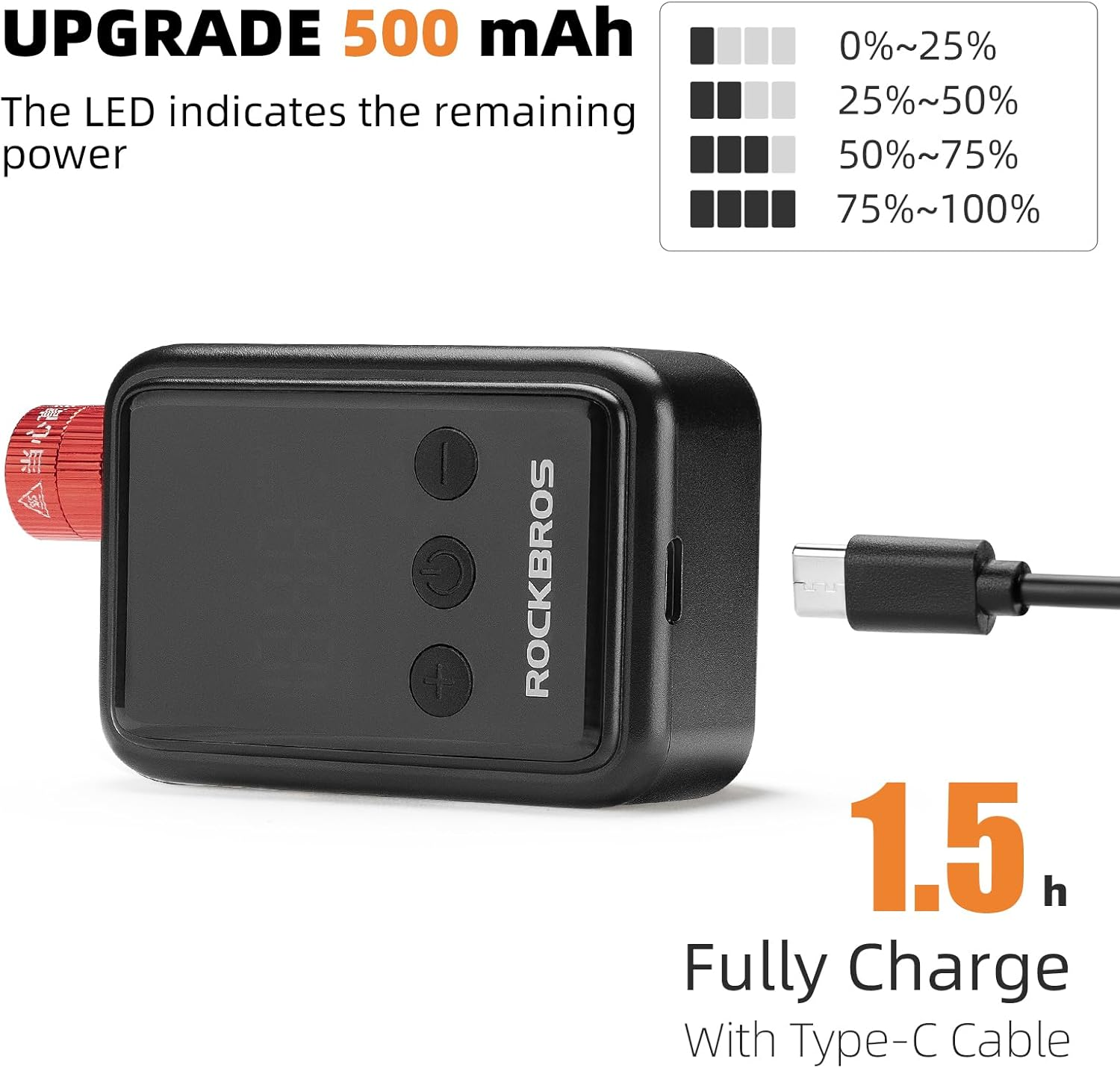 ROCKBROS Mini Bike Pump 150PSI Portable Electric Bicycle Pump with Digital Pressure Gauge Rechargeable Bike Tire Inflator 500Mah with Presta and Schrader Valve for Mountain Road Bikes,E-Bike, Ball image number 1