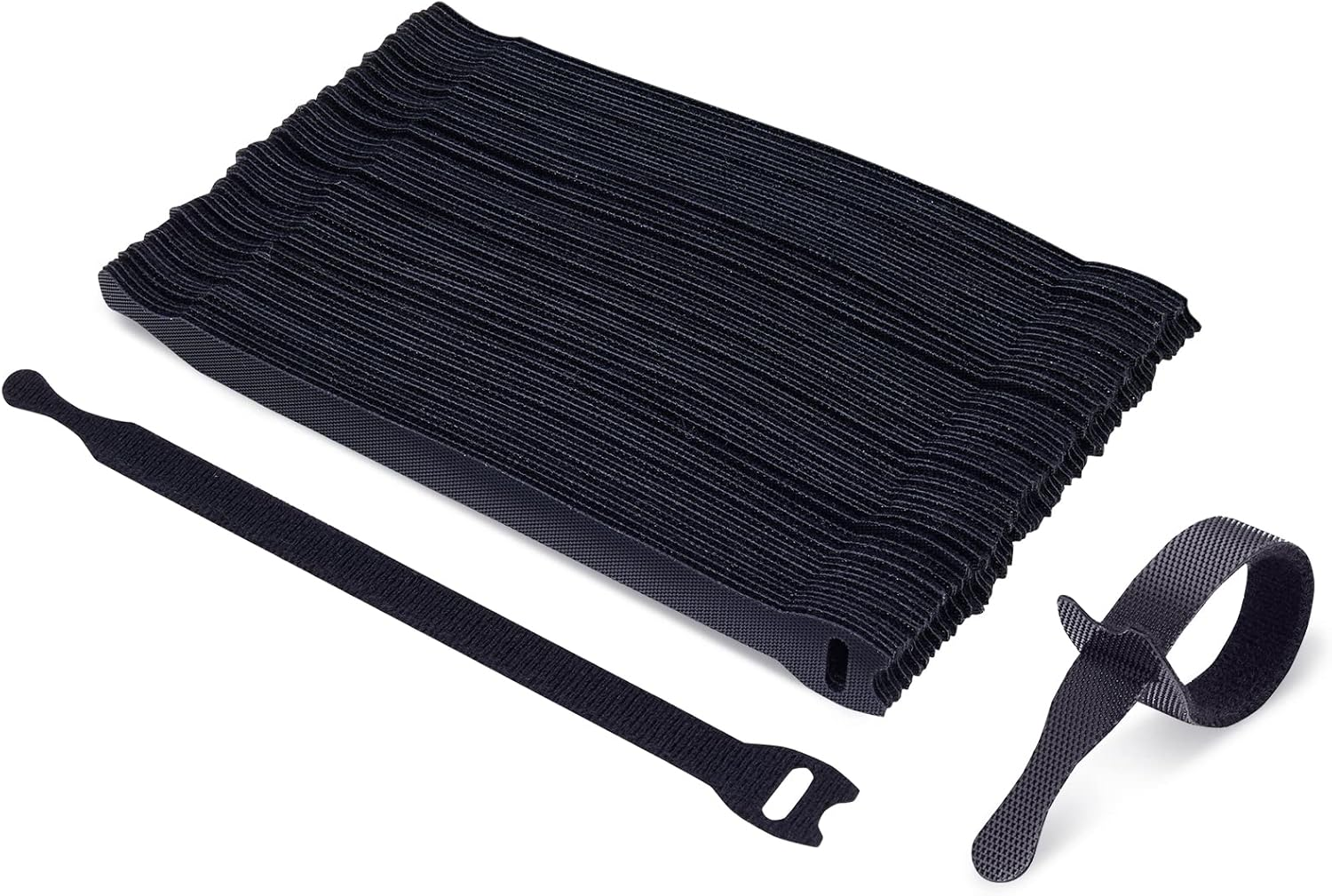 50PCS Reusable Cable Ties Cable Straps,Trilancer 20Cmx1.2Cm Thin Wire Cord Organization Ties with Hook and Loop for Home, Office and Data Centers(Black) image number 1