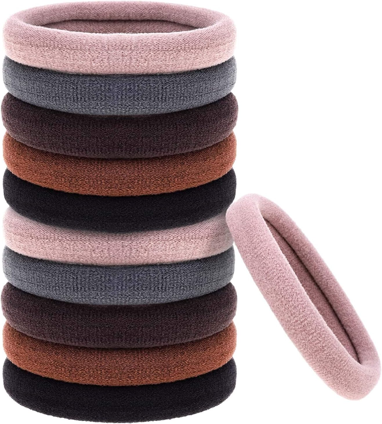 Anezus 54Pcs Hair Ties for Girls and Women, Nylon Hair Elastics Hair Bands Ponytail Holders Soft Hair Ties No Damage for Girls Thick Straight Curly Hair Multi-Colored