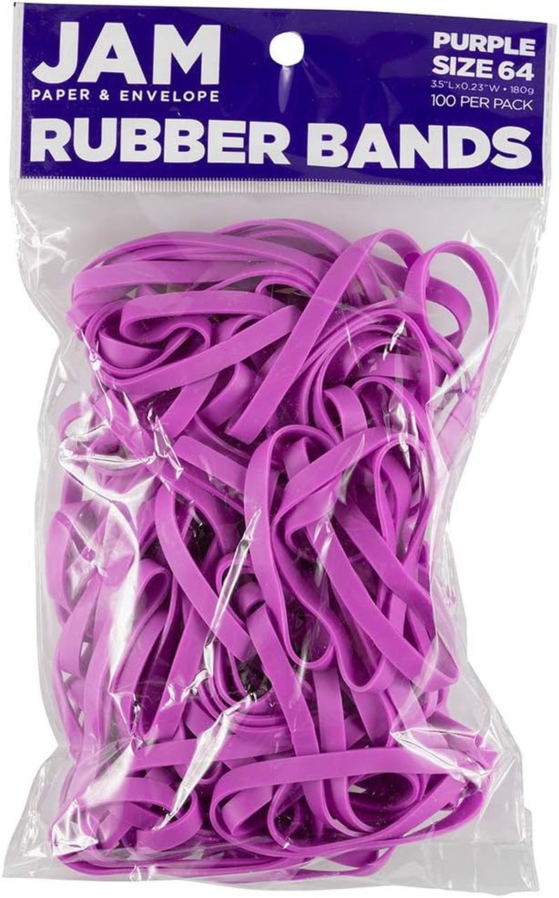 JAM PAPER Durable Rubber Bands - Size 64 - White Multi-Purpose Rubberbands - 100/Pack