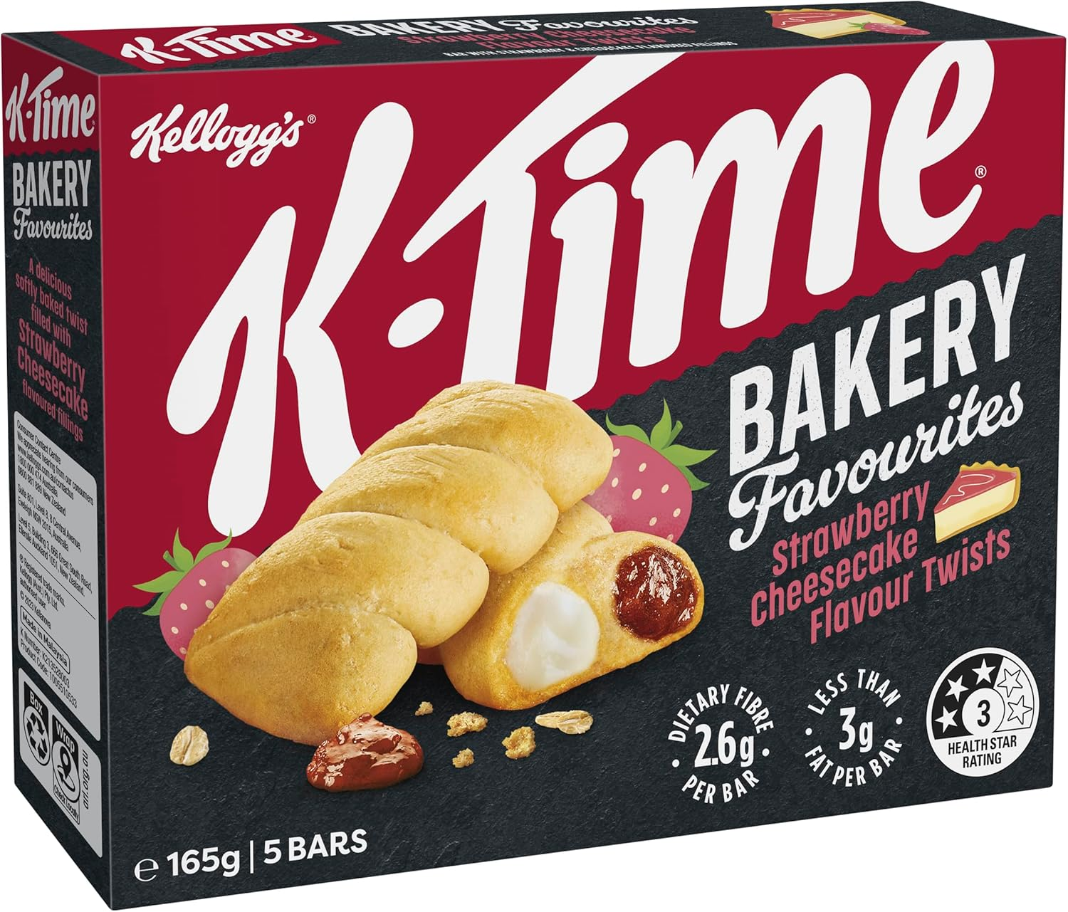 Kellogg&rsquo;S K-Time Twists Bakery Favourites Strawberry Cheesecake 5 Bars image number 2