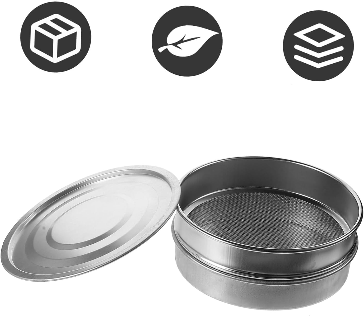 NULYLU Stainless Steel Mesh Basin Stackable Sprouting Tray Kit for Germination Gardening Accessory for Growing Microgreens and Plants image number 3