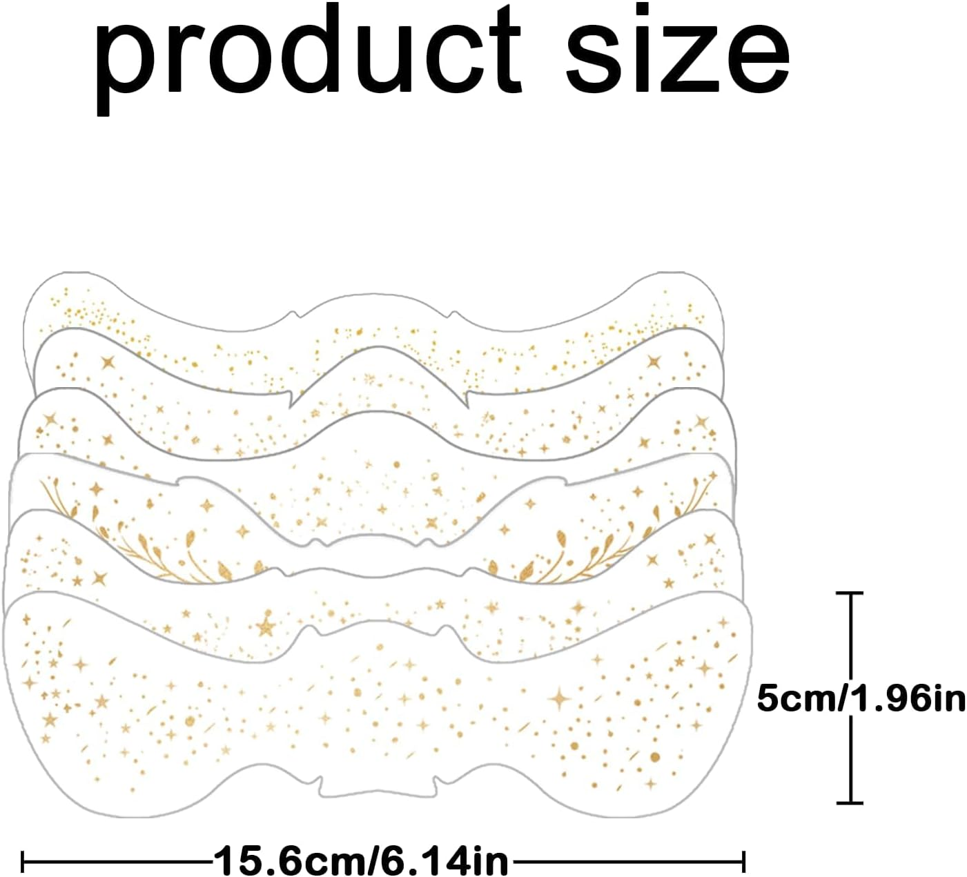 Yamobi Pack of 6 Glitter Freckles Tattoos, Water and Sweat-Resistant, Golden Self-Adhesive Glitter Stones for Face, Ideal for Parties and Events image number 6