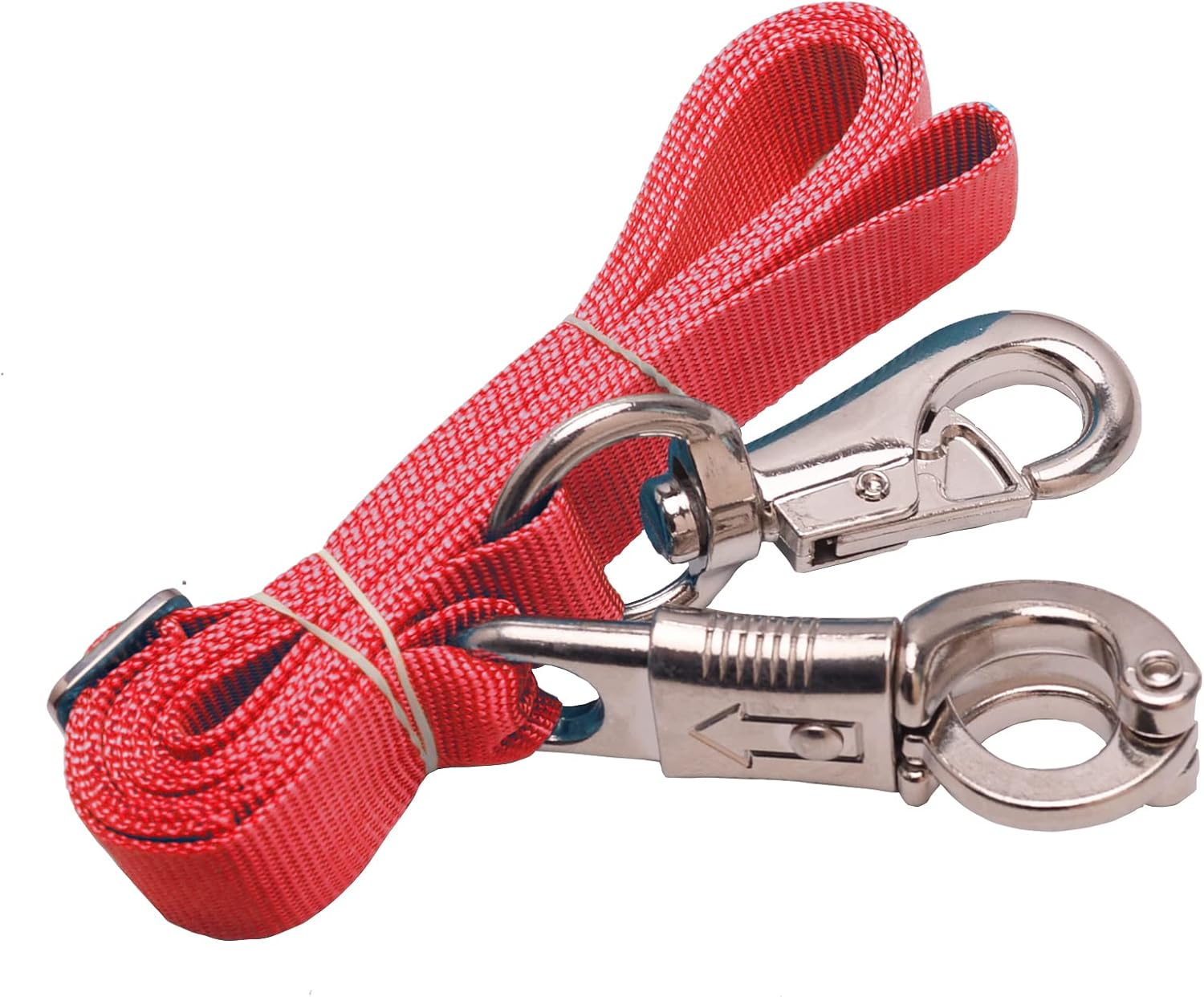 Adjustable Nylon Cross Tie （2 Pack）- with Panic Snap and Bull Snap - Adjusts from 44.5" to 78.3" (Red), Red, Standard Size image number 6