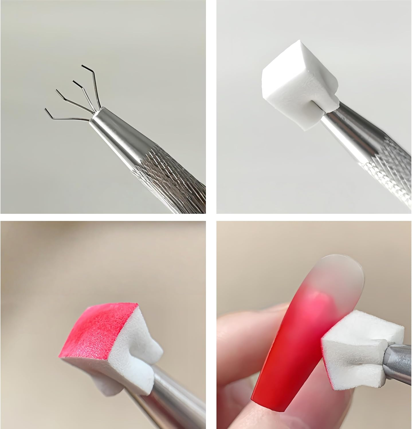 Aknebriax 100Pcs White Nail Art Sponges and 1Nail Sponge Gripper for Ombre , Nail Art Sponge Brush,Nail Art Sponges for Ombre. image number 1