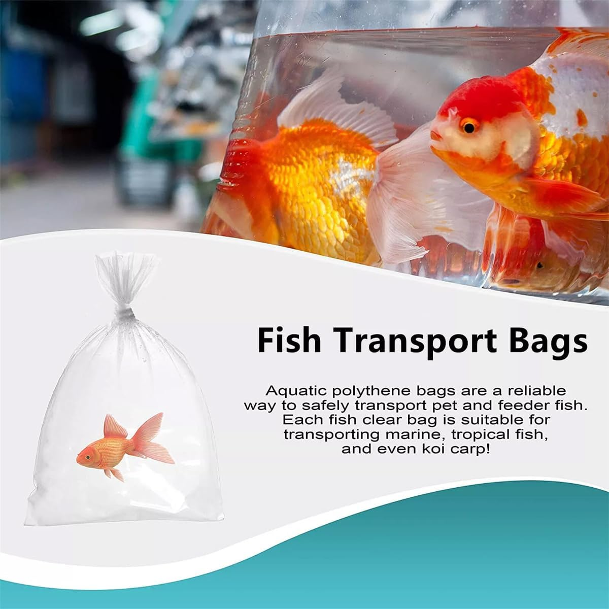 AIMALL Square Bottom Transport Bag for Aquarium Fish, Oxygenated Packing Bag for Fry, Shrimp, and Snails, Leak-Proof Live Fish Shipping Solution image number 1
