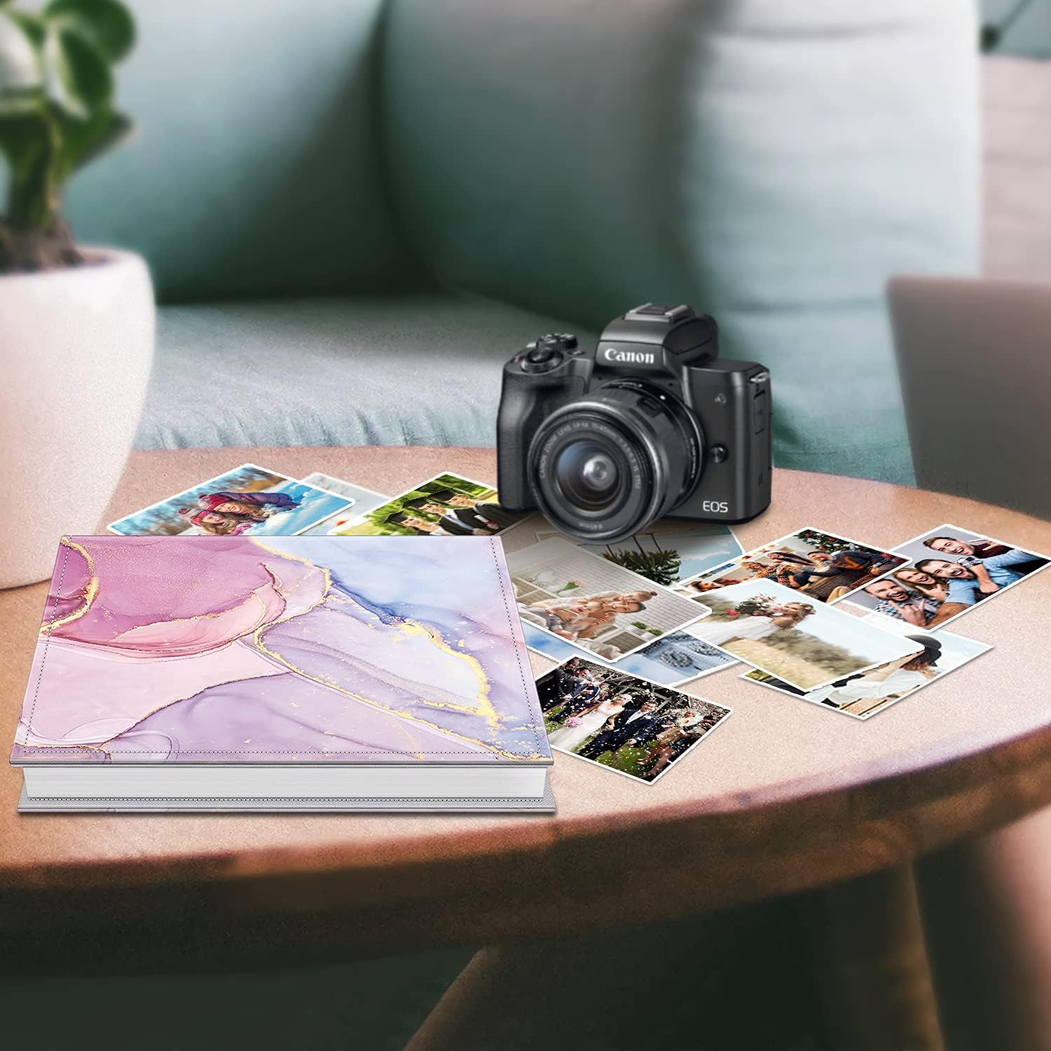 Fintie Photo Album 4X6 Photos - 600 Pockets Large Capacity Photo Book Cover for Family Wedding Anniversary Baby Vacation Pictures, Dreamy Marble image number 4