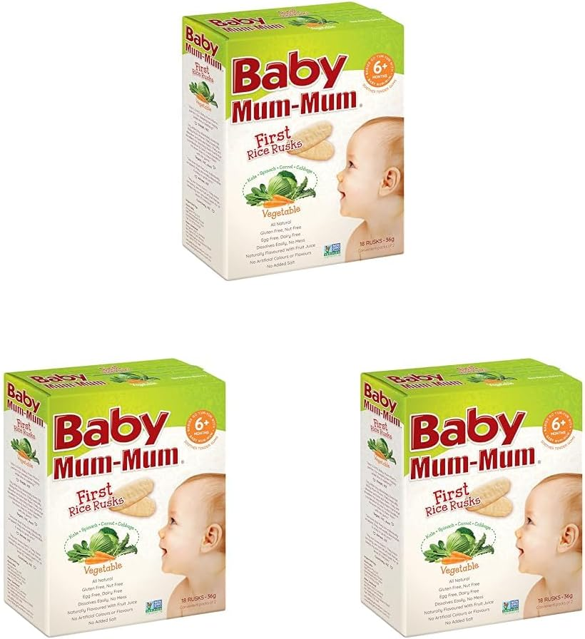 Baby Mum-Mum Vegetable Flavour First Rice Rusks, 36 G - 36 G (Pack Of 3)