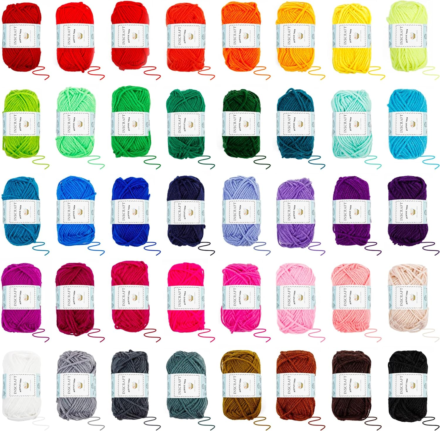 113 Piece Crochet with Yarn Set&ndash;1600 Yards Assorted Yarn 73PCS Crochet Accessories Set Including Ergonomic Hooks, Knitting Needles & More Ideal Beginner Kit image number 1