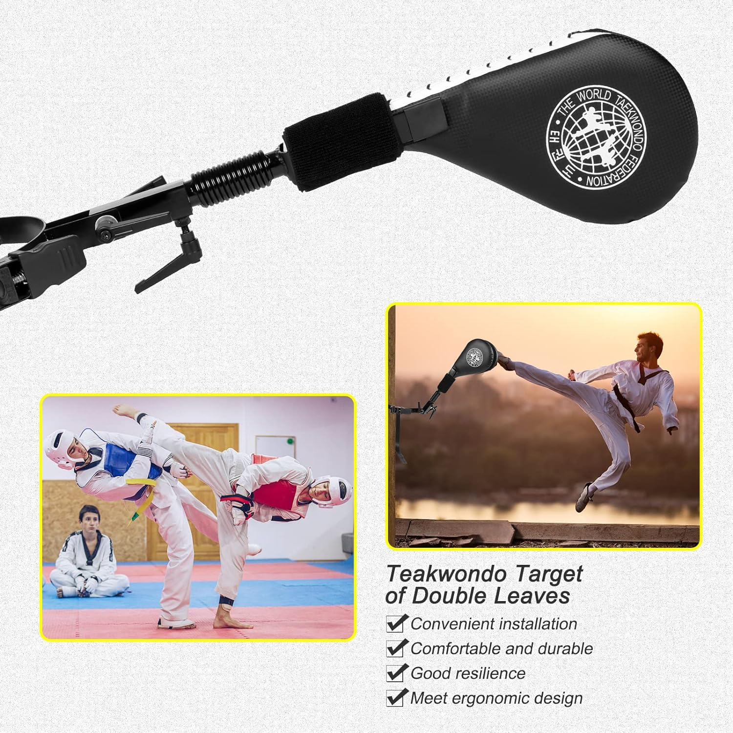 Taekwondo Kick Pads, Kicking Boxing Hands-Free Kicking Pads for Martial Arts with Mounting Bracket image number 5