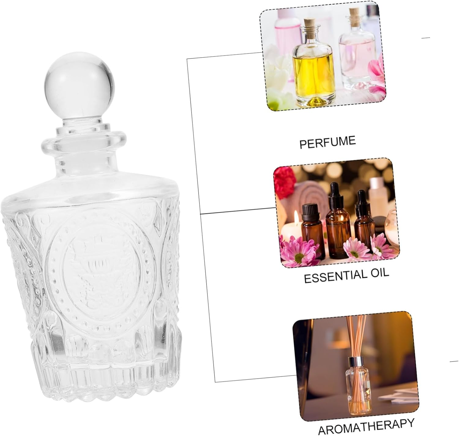 Set of 2 Empty Bottles 50Ml Car Aromatherapy Essential Oil Refillable Glass Diffuser Jars image number 6