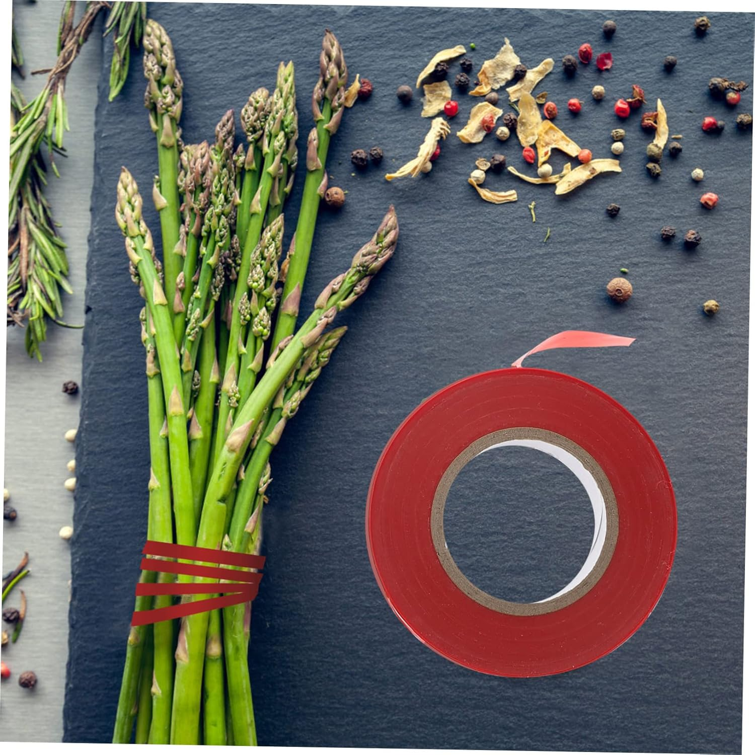 Gogogmee Garden Plant Ties PVC Tape Set with Staples for Vegetable and Flower Support, 21Pcs Kit with 10 Red and 10 Blue Branch Straps, Reusable Plant Tying Solution for Outdoor Gardening image number 5