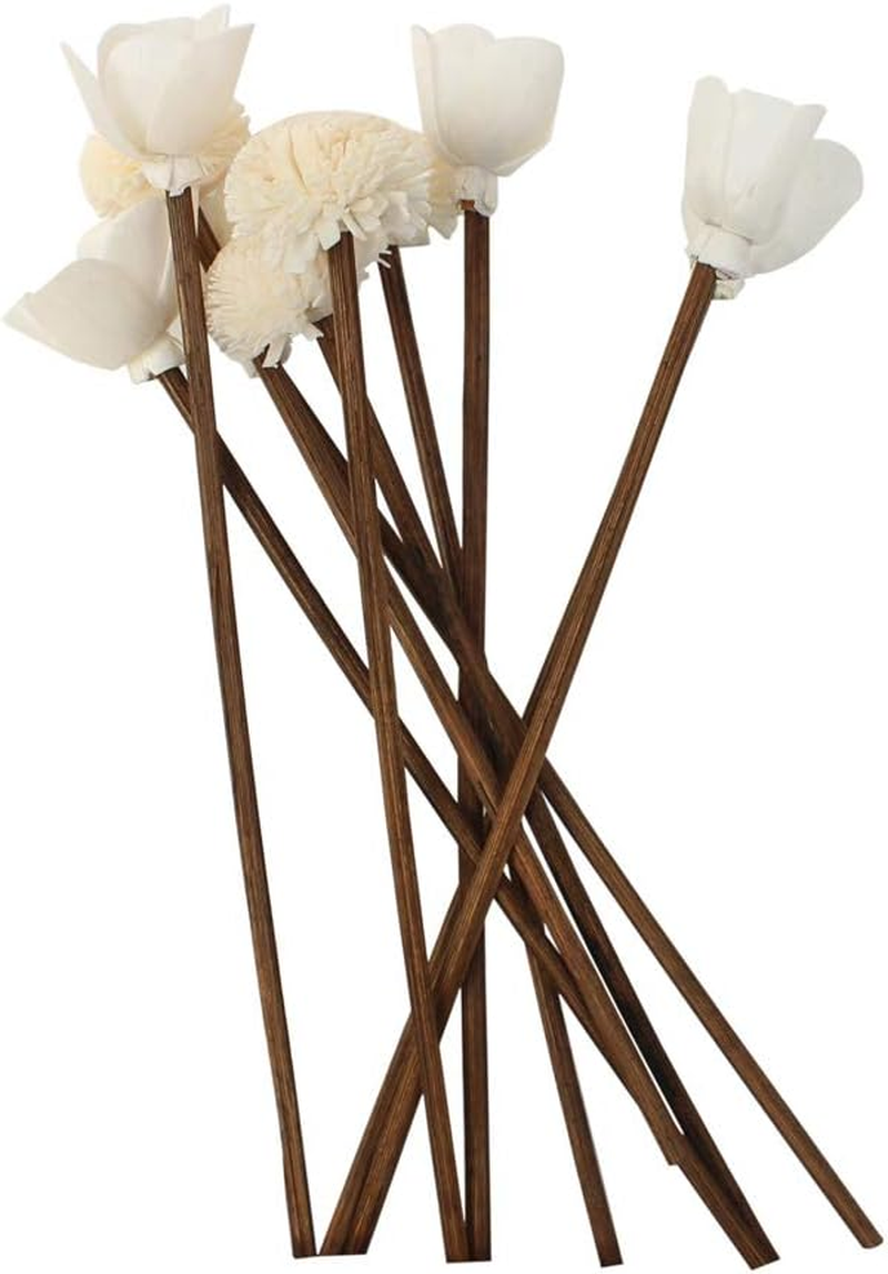 Jecengs Pack of 30 Brown Rattan Reed Fragrance Diffuser and Flower Replacement Refill Rattan Sticks -Two Different Rattan Sticks Flowers