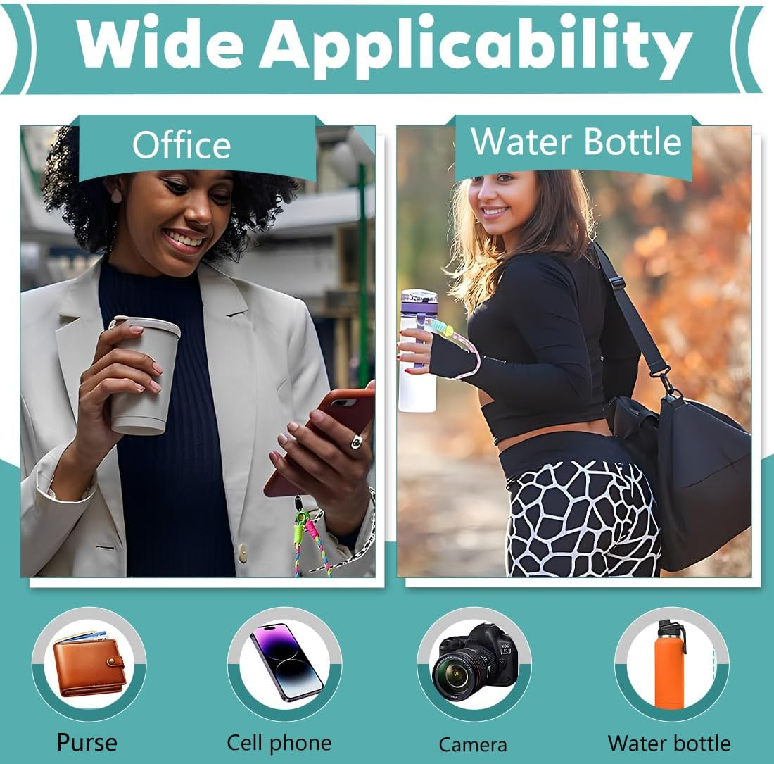 Pack of 2 Universal Mobile Phone Chains Suitable for All Smartphones, Chain for Hanging around Neck and Wrist, Pad with Cord, Smartphone Chain for on the Go, Mobile Phone Strap Universal image number 5