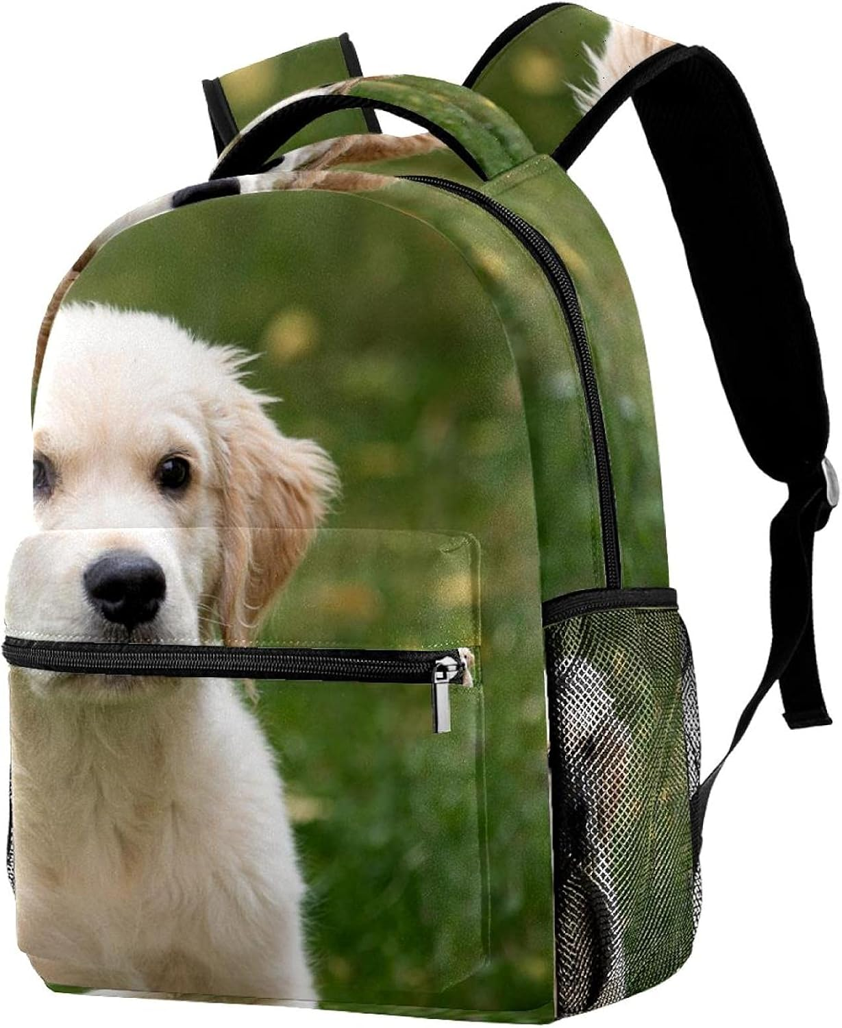 White Dog Backpack Students Shoulder Bags Travel Bag College School Tote Backpacks image number 3
