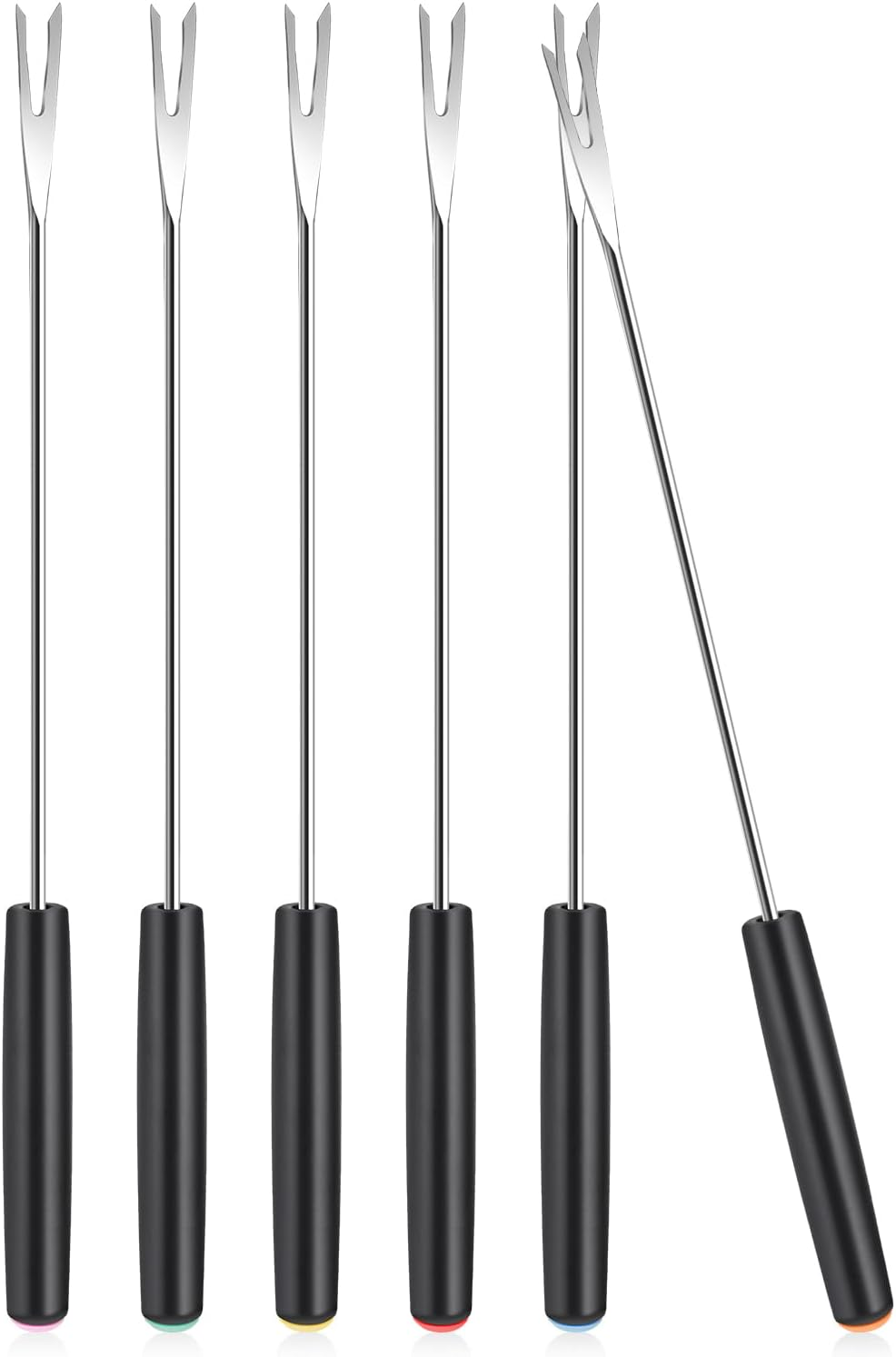MOZEAT LENS 6 Pcs Stainless Steel Fondue Forks Long Forks Cheese Fondue Forks with Heat Resistant Handle for Roast Meat Chocolate Dessert Cheese Marshmallows, 571876_1_5Fc11Pvdm image number 5