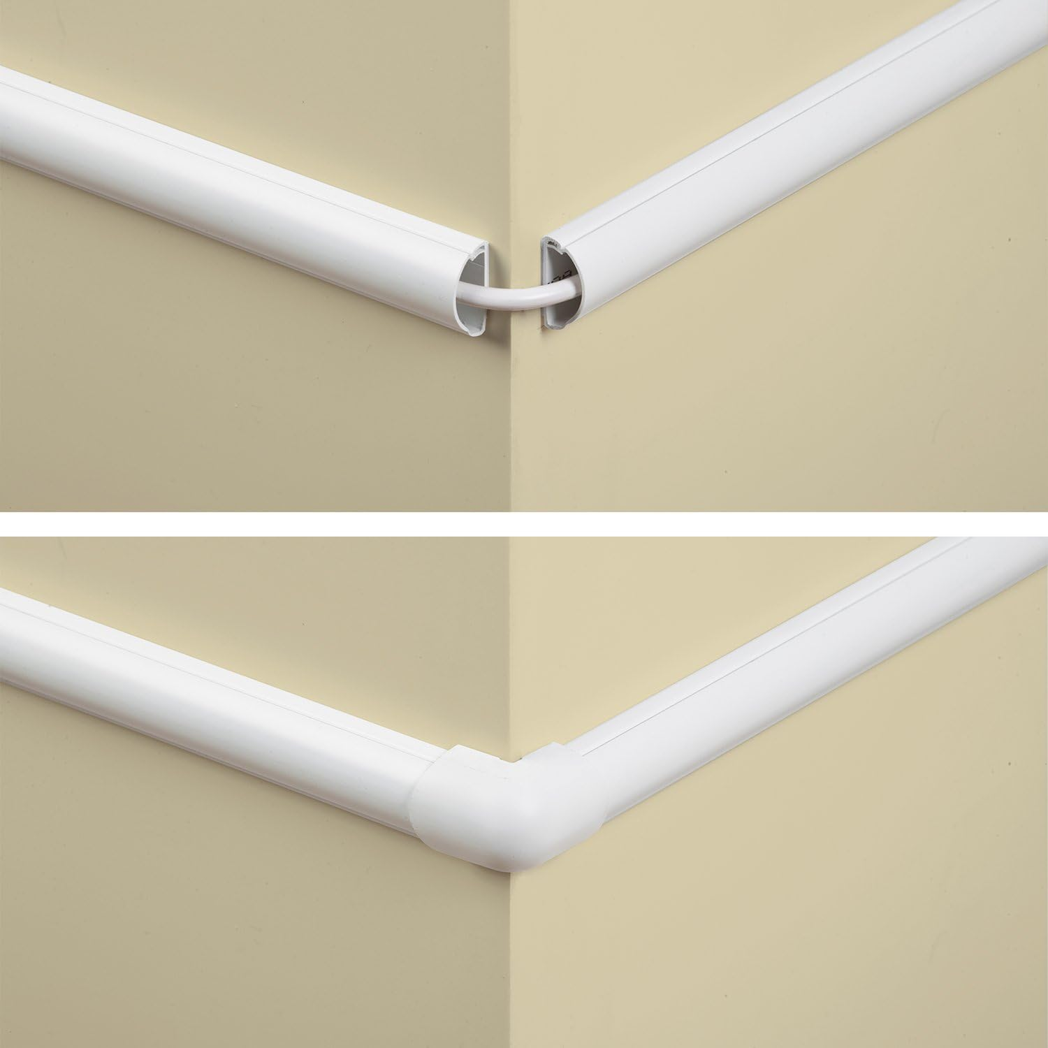 D-Line Mini Cable Trunking Clip-Over Accessory Multipack | Join Multiple Lengths of 30X15Mm Mini Cable Cover | 10 Piece Electrical Trunking Accessory Multipack - White image number 2