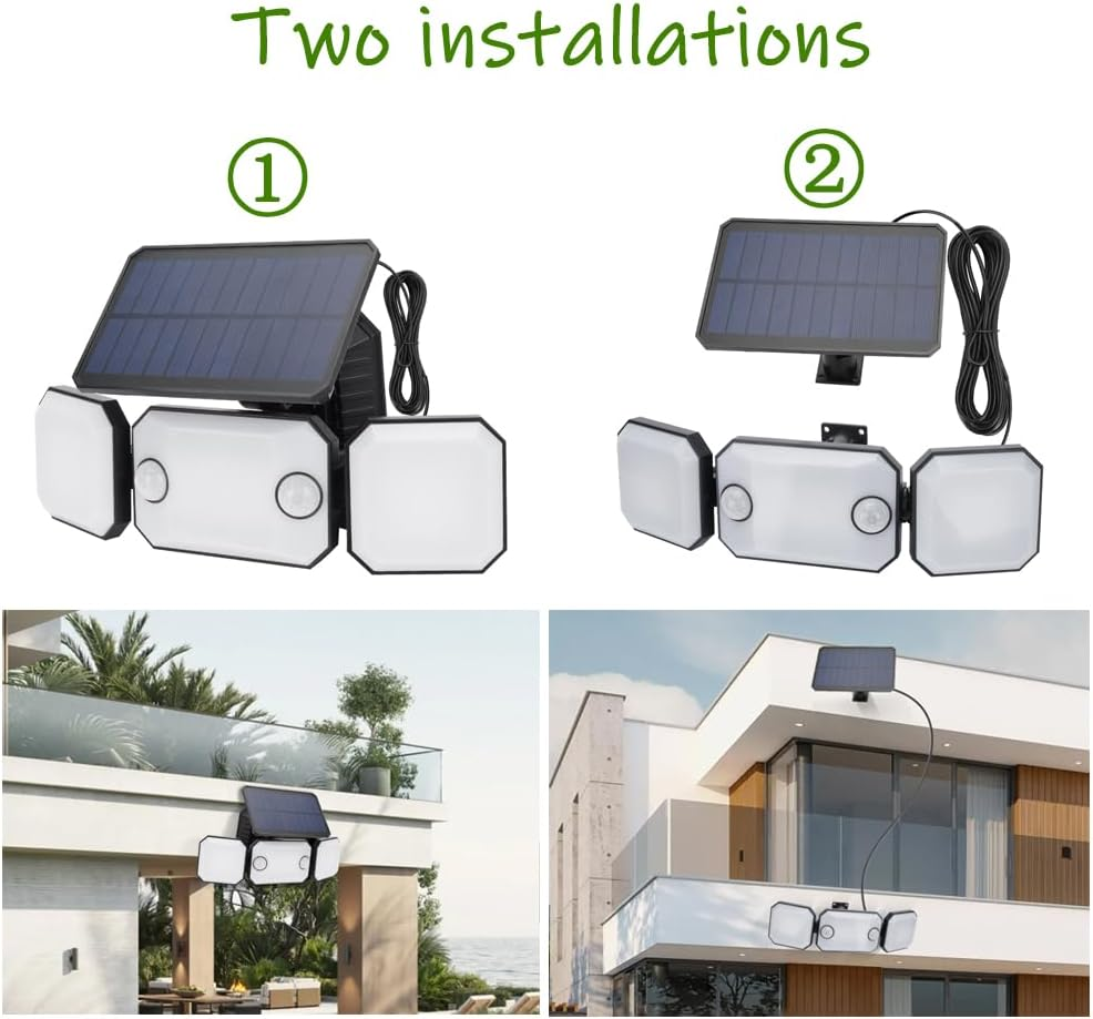 T-Sun Solar Motion Sensor Light, Solar Outdoor Security Light, Two Motion Sensors,1000Lumens, 230 Leds,3 Modes,Remote Control, IP65 Waterproof Solar Wall Lights for Yard, Patio, Garden, Garage image number 5