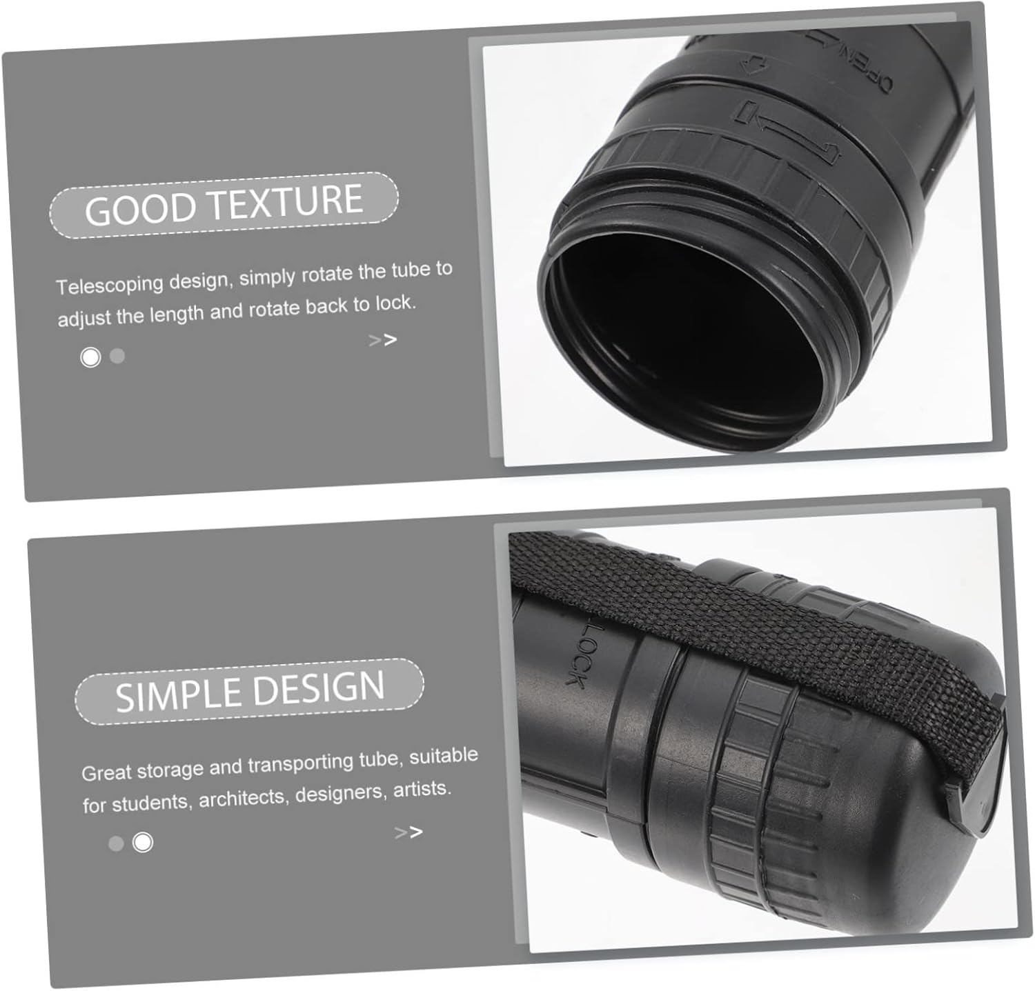 2Pcs Telescopic Drawing Tube Artwork Storage Tube for Documents Blueprints Posters Durable Portable Design for Artists Architects Students image number 3
