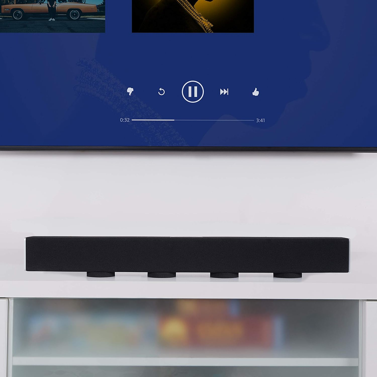 Sound Addicted Isolation Pads for Soundbar - anti Vibrations Foam Pads Feet (4Pack) 2.5'' X 0.65'' Suitable for Most Sound Bars - Barpads (Round), Black