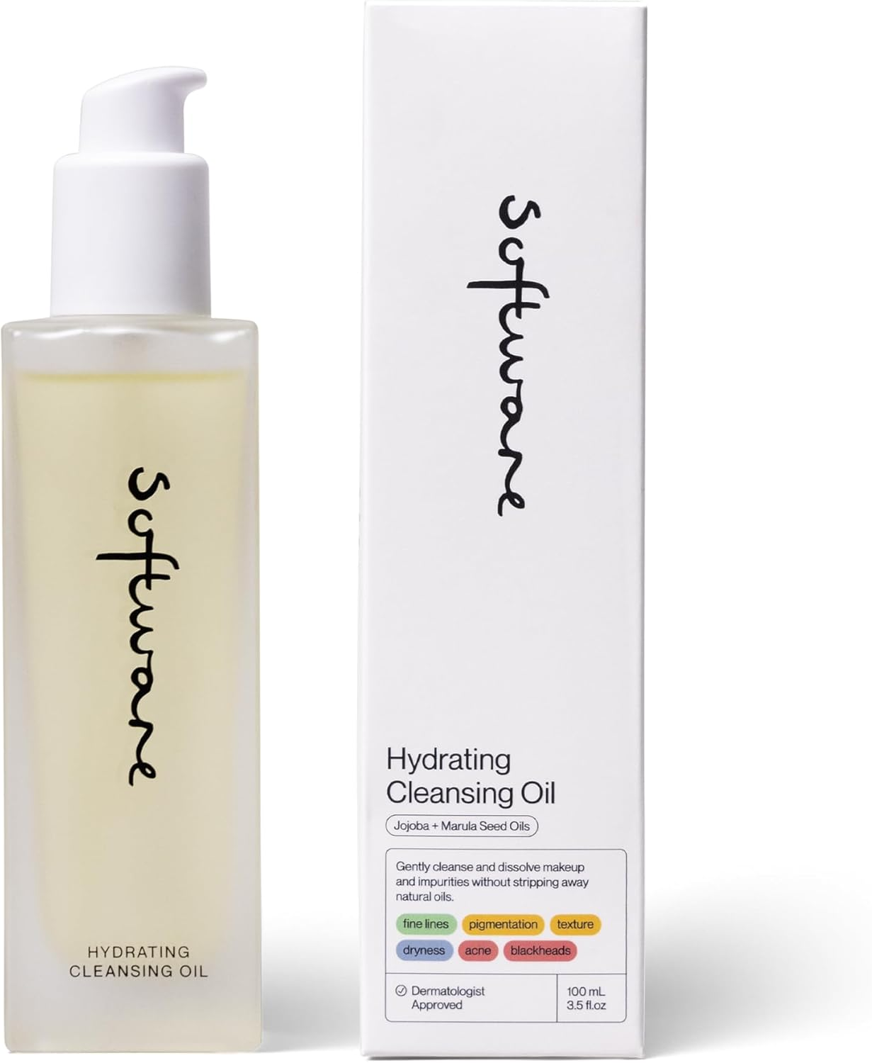 Software Hydrating Cleansing Oil 100Ml | Oil-To-Milk Facial Cleanser for Gentle Makeup Removal and Skin Barrier Support | Nourishing Face Cleanser for Sensitive Skin | Daily Makeup Cleanser image number 1