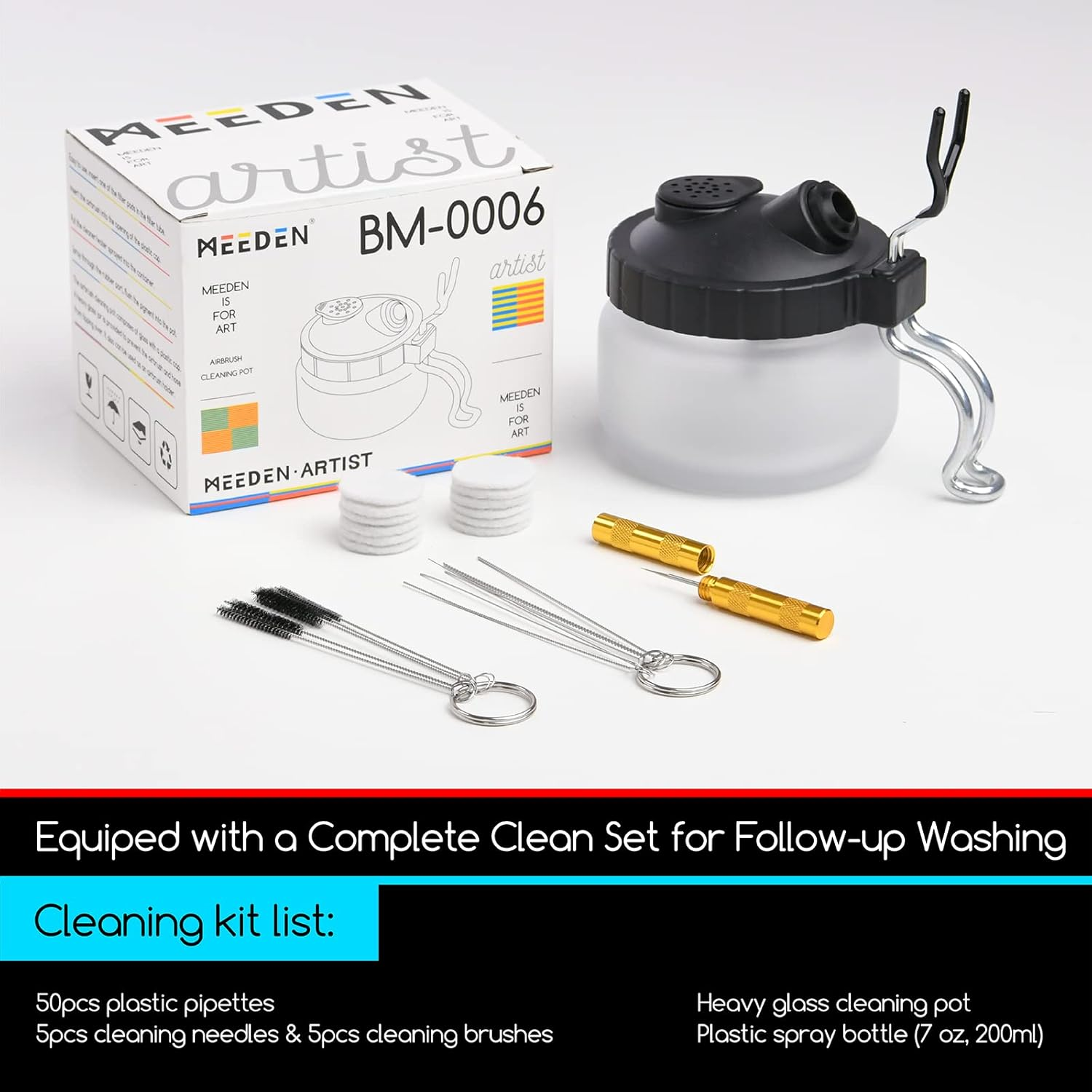 MEEDEN Airbrush Kit with Compressor and Paint - 1/5 HP Quite Air Compressor for Model Painting with 3 Dual-Action Airbrush Guns - 24 Colours X 30Ml Acrylic Spray Paint Set with Air Hose image number 6