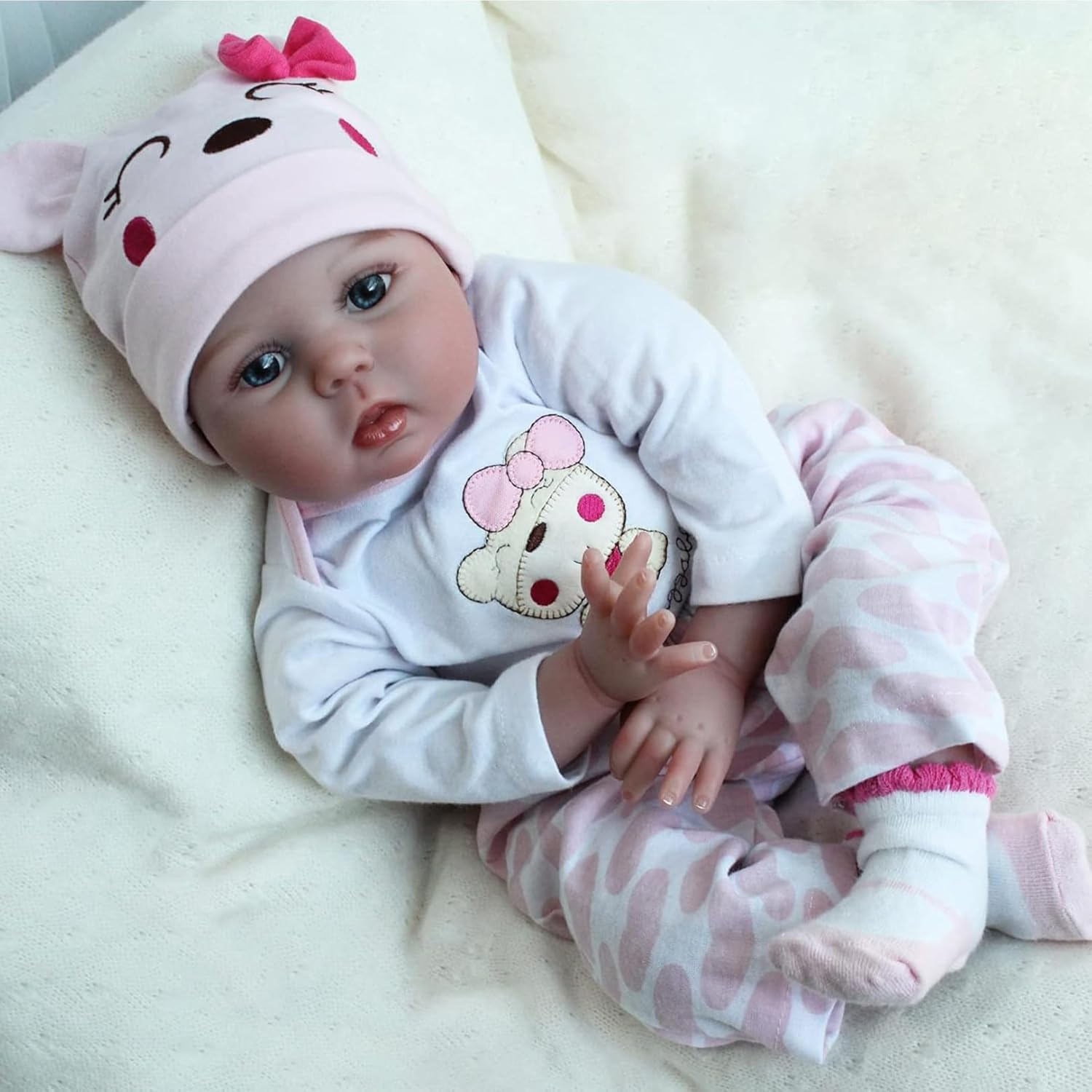ZIYIUI 22 Inch 55 Cm Reborn Dolls Baby Girls Lifelike Soft Silicone Vinyl Reborn Babies That Look Real Newborn Reborn Doll Toddler Girl Toy Birthday Xmas Gift image number 3