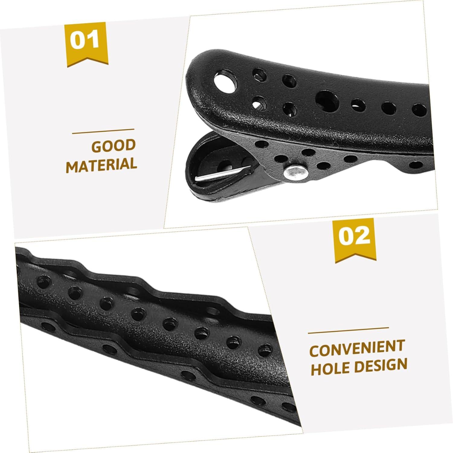 HAKIDZEL 6Pcs Hair Styling Clips Salon Hairdresser Sectioning Clips with Convenient Hole Design for Makeup Durable and Reliable for Various Hairstyles and Hair Types image number 2