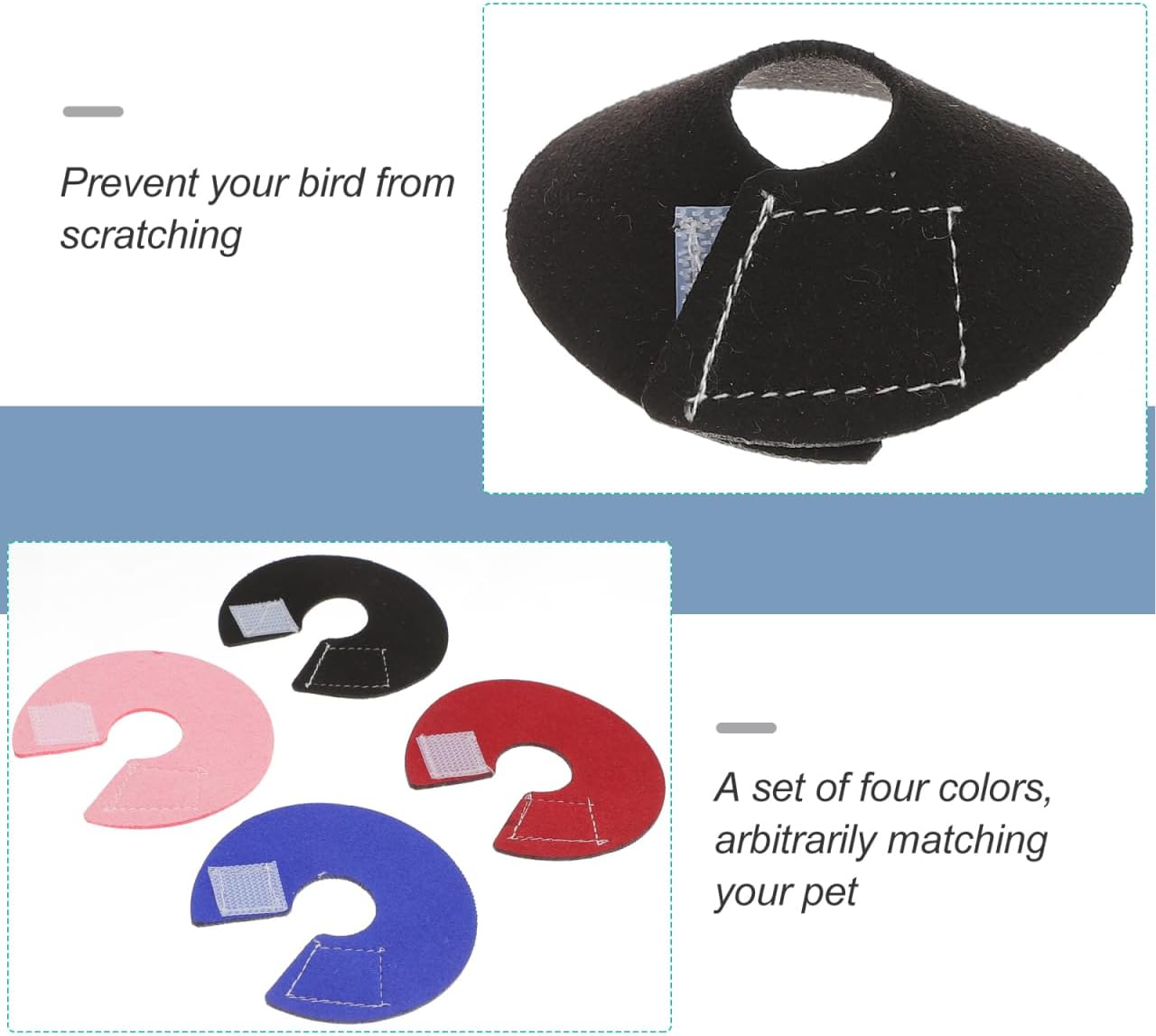 Iplusmile Adjustable Small Bird Recovery Collar Parrot Neck Ring Pet Protective Anti-Bite Cone for Wound Healing and Scratch Prevention image number 4