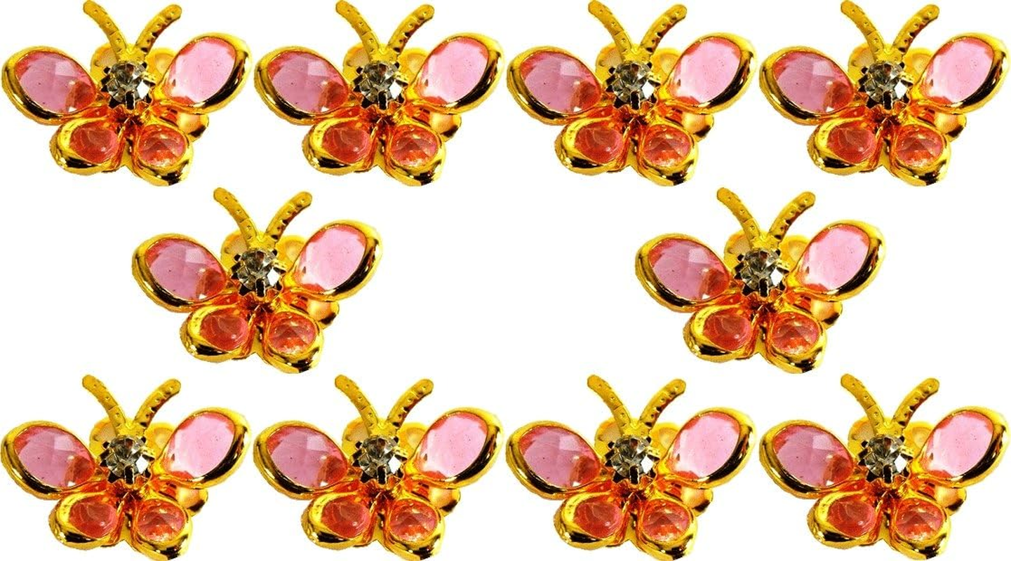 Camellia Parts SA-P858 Pink Butterfly Set of 10, 0.9 X 0.7 Inches (22 X 17 Mm) image number 2
