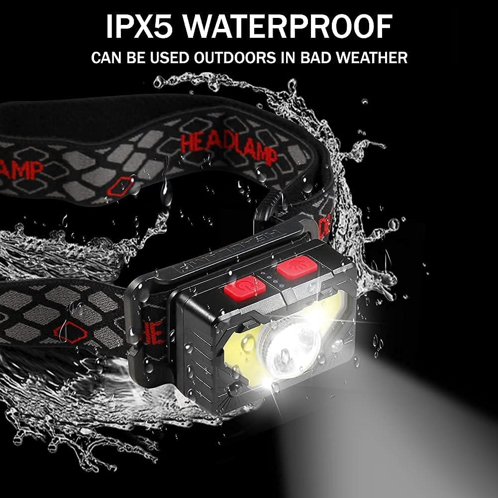 GRUTTI Head Lamps Outdoor LED Rechargeable Hiking Headlamps Flashlight 2 Pack for Camping, Forehead, Waterproof, USB Charge, 8 Modes image number 6