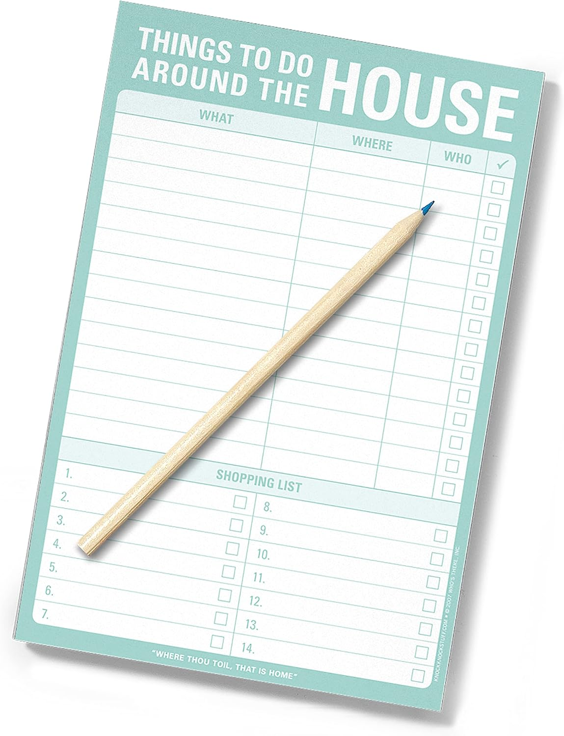 1-Count Knock Knock Things to Do around the House Pad with Magnet, Honey Do List Note Pad & Shopping Grocery List Pad, 6 X 9-Inches (Teal) image number 4