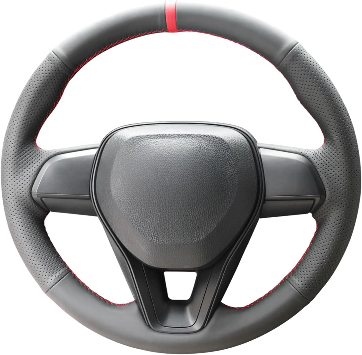 MEWANT Steering Wheel Cover for Toyota Camry/Corolla / RAV4 / Avalon Carbon Fiber&Genuine Leather Steering Wheel Wrap