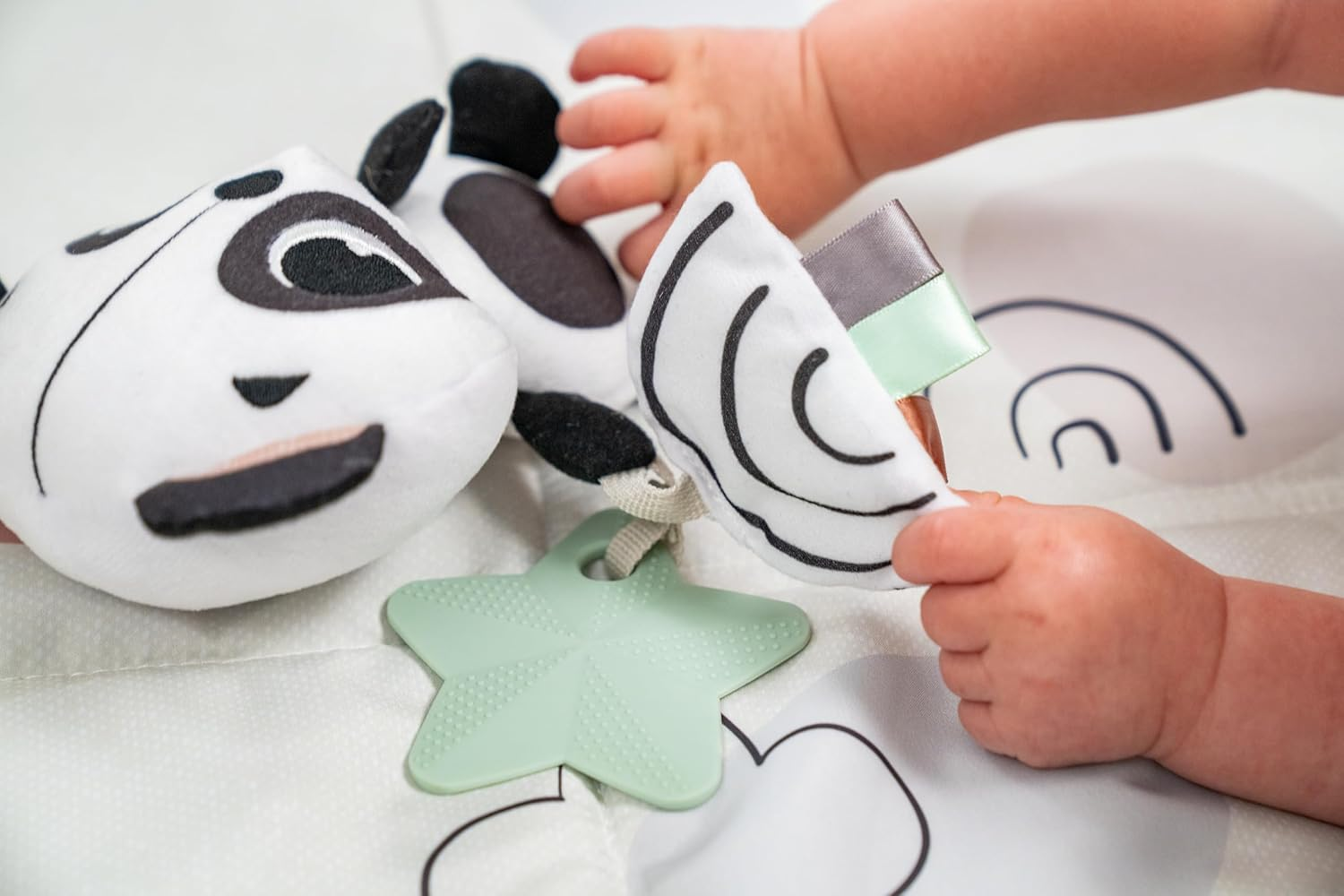 Tiny Love Take along Musical Panda, Black & White Decor Tiny Love 'George' Black & White Rolling Toy 3M+ image number 2
