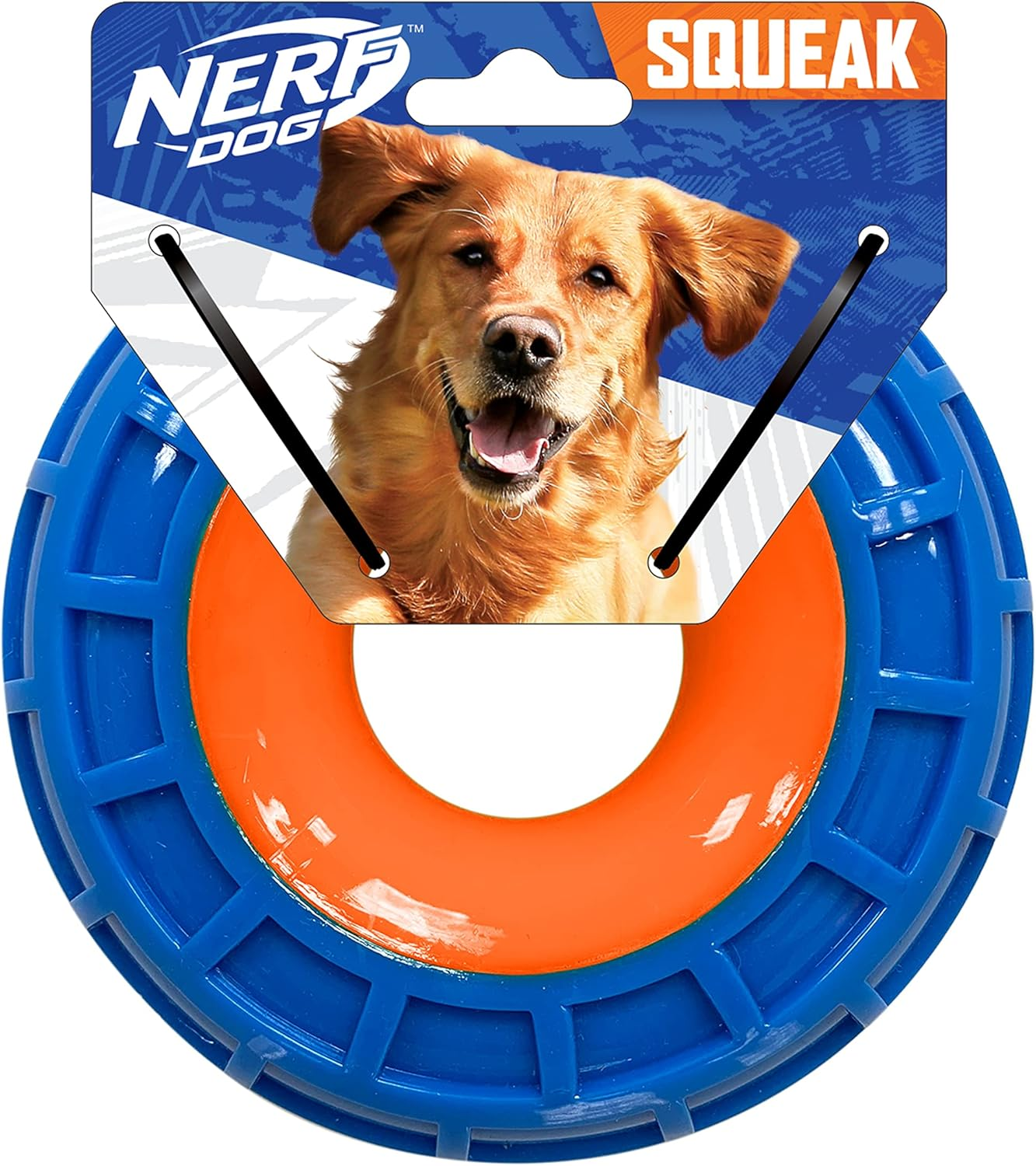 Nerf Dog 7In TPR EXO Squeak Bone - Blue/Orange
