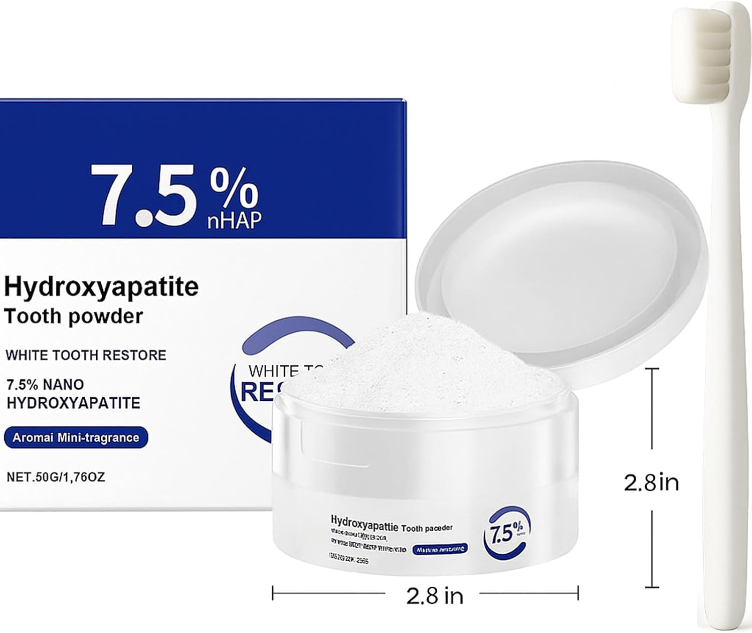 Microcrystalline Hydroxyapatite Powder, Hydroxyapatite Tooth Powder &ndash; Ultra-Fine Mhap for Enamel Care & Fresh Breath, Mouthwash & Tabs (2) image number 3