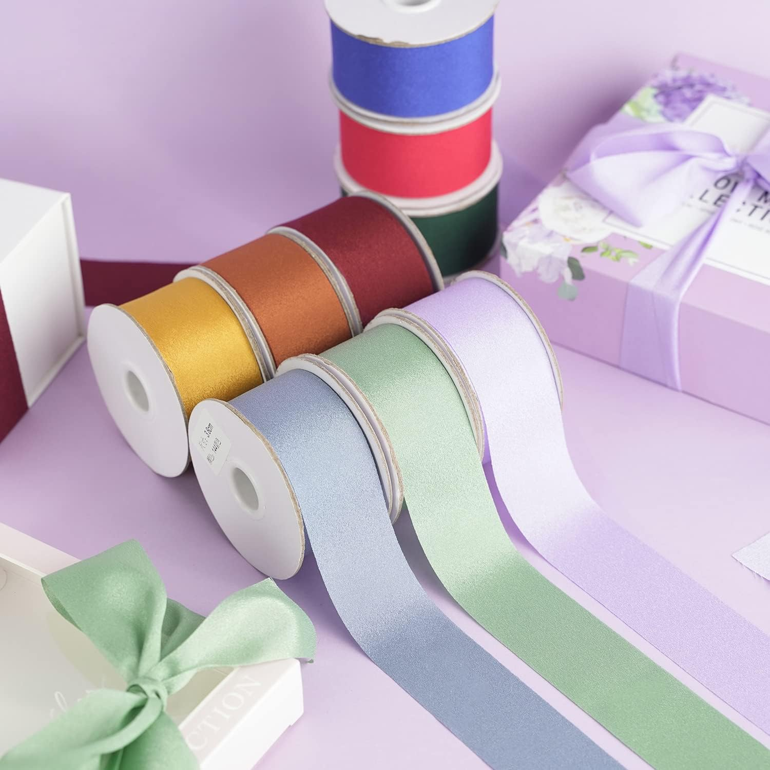 Grosgrain Ribbon Light Brown Wedding Decor Ribbon for Gift Wrapping Bow,Brown,1.5 Inch X 25 Yd image number 3