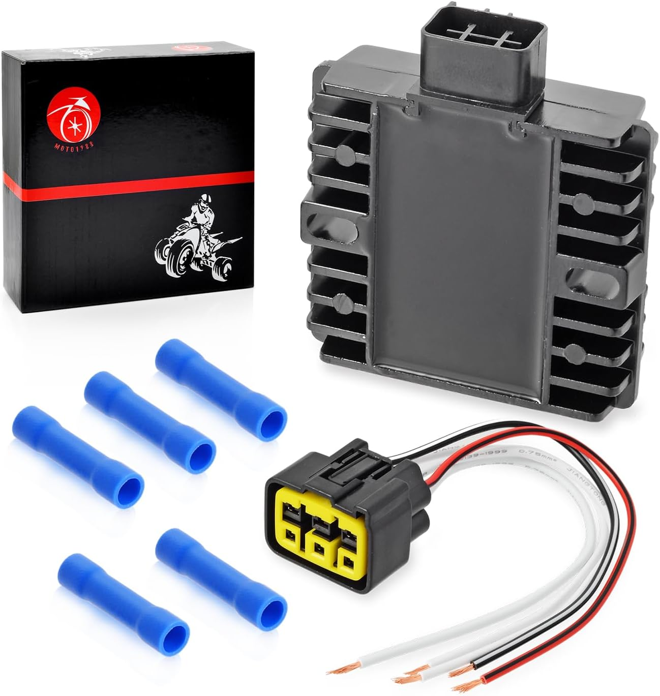 Voltage Regulator Rectifier & Plug for YAMAHA V-Star 650 1100 XVS650 XVS1100 Road Star XV1600 XV1700 Royal Star XVZ1300 YZF R6 WR250E WR250X SR400 image number 1