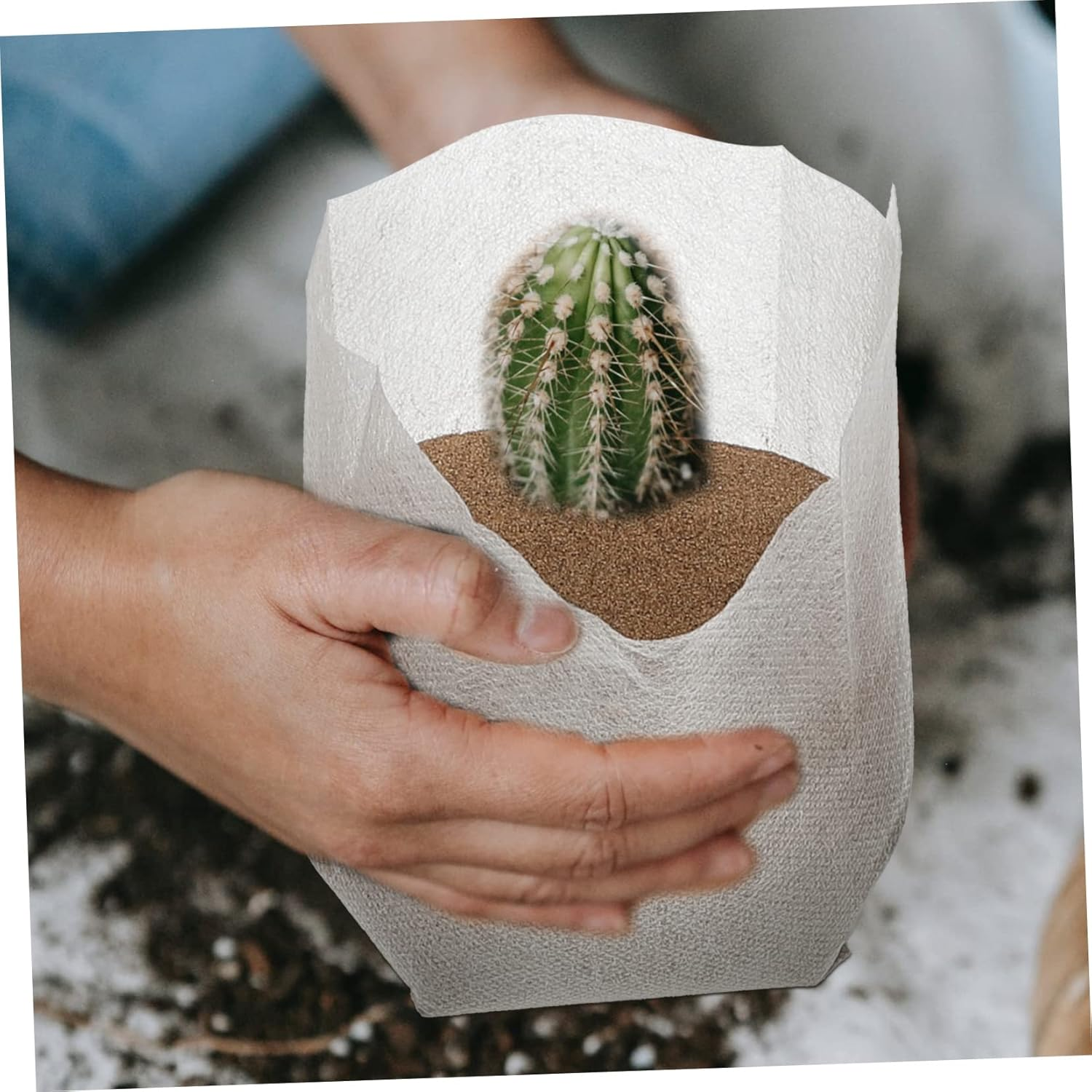 Kisangel 500Pcs Non-Woven Plant Nursery Bags for Gardening Thick Seedling Pots for Vegetables Flowers and Trees Suitable for Indoor and Outdoor Planting image number 4