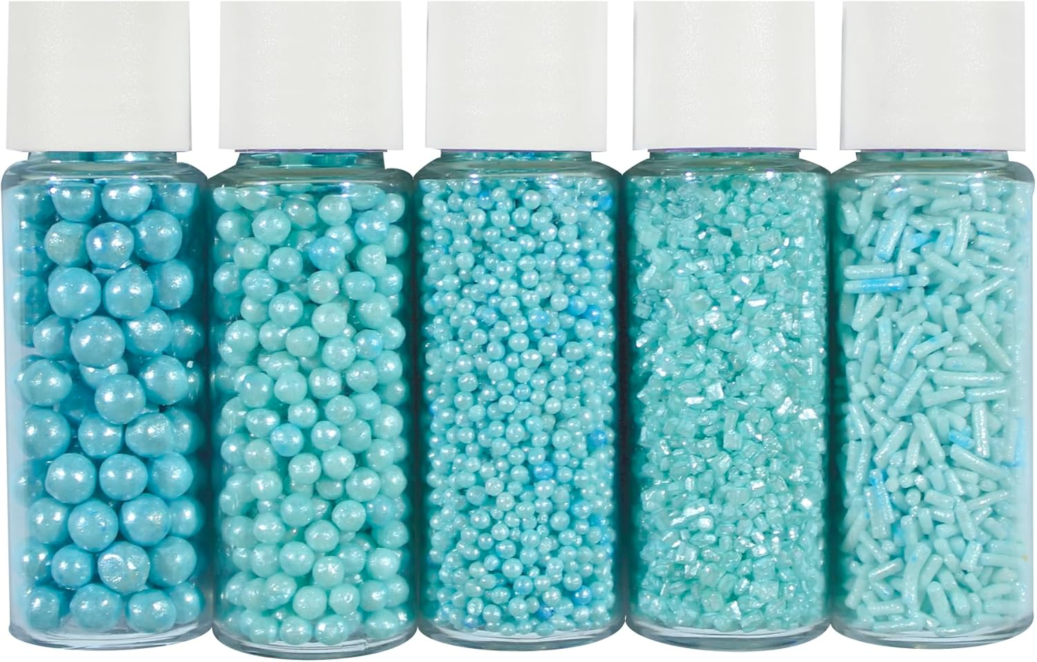 Sprinkles - Confect Sprinkles for Cakes & Cupcakes Decoration Assorted Pack of 5 Backstage Boys Baby Shower Baby Blue Sprinkles Mix Dragees, Jimmies & Sparkling Sugar - 3.5 Oz image number 5