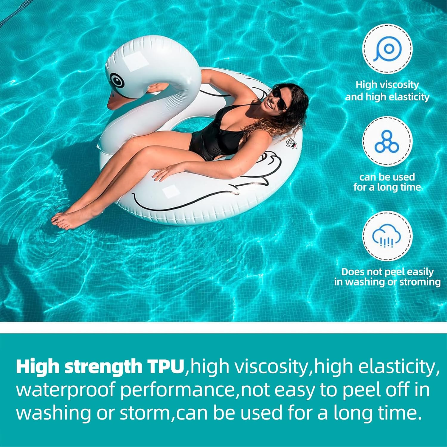 Clear TPU Waterproof Repair Tape, 7.5 X 375 Cm Self-Adhesive Patch Roll for Inflatable Pools, Air Mattresses, Tents, Raincoats, Umbrellas, Boats & Outdoor Gear