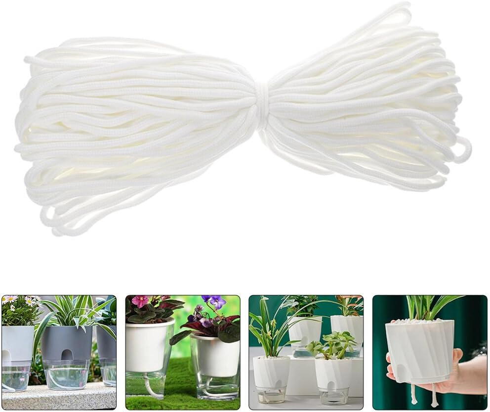 SUPVOX 1 Gardening Self-Absorbing Flower Pots Houseplants Perlite for Plants Hydroponics Supplies Cotton Water Absorption Thread Cotton Hydroponic Rope Garden Supply White Cotton Rope image number 3