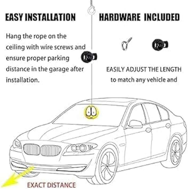 2PCS Double Garage Parking Aid-Parking Ball Guide System，Parking Assistant Kit Includes a Retracting Ball Sensor Assist Solution.A Perfect Garage Parking Indicator image number 1