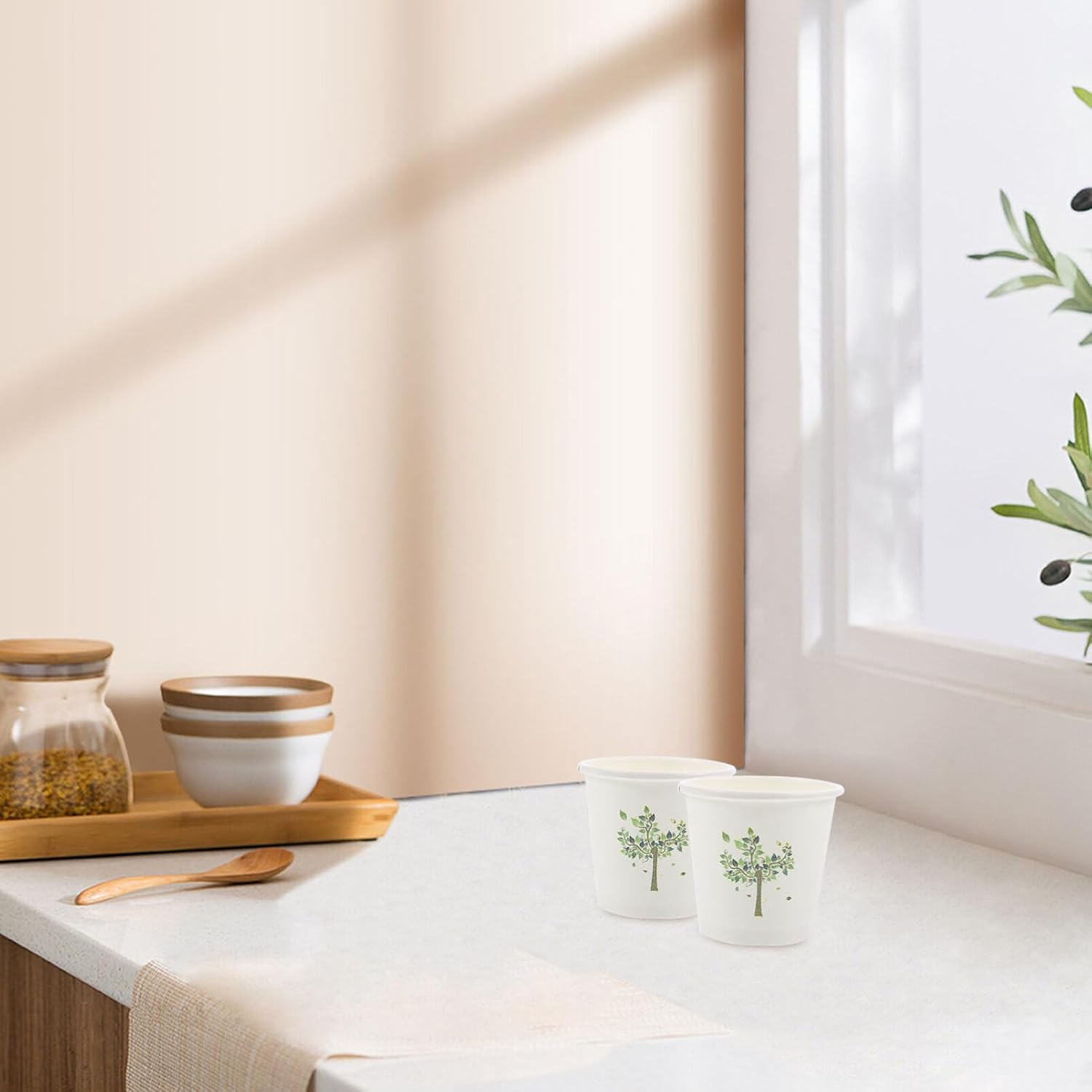 Healvian 500Pcs Paper Cups Beverage Drinking Cups 60Ml Hot and Cold Drink Cups One Time Use Coffee Cups for Wedding Birthday Party Picnic Travel and Events Supplies image number 3