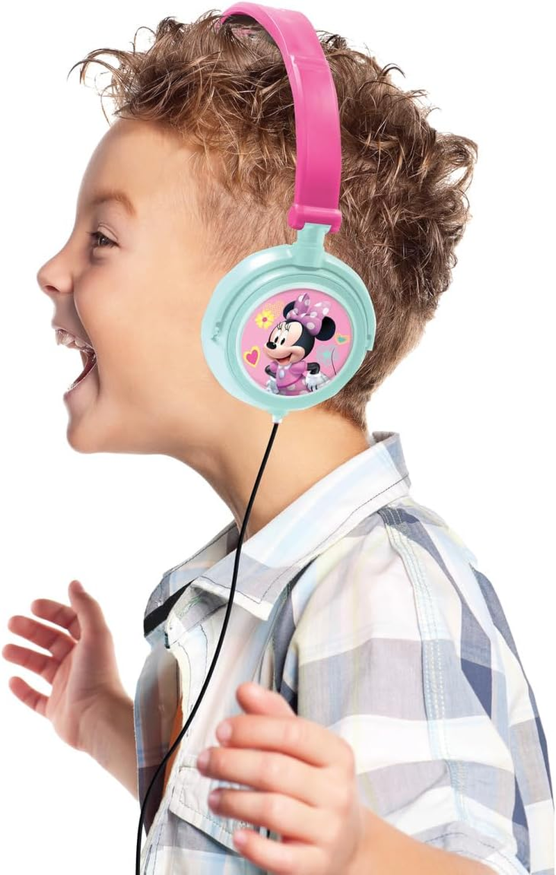 LEXIBOOK Disney Minnie Daisy Stereo Headphone, Kids Safe, Foldable and Adjustable, Pink/Green, HP010MNLXB image number 2