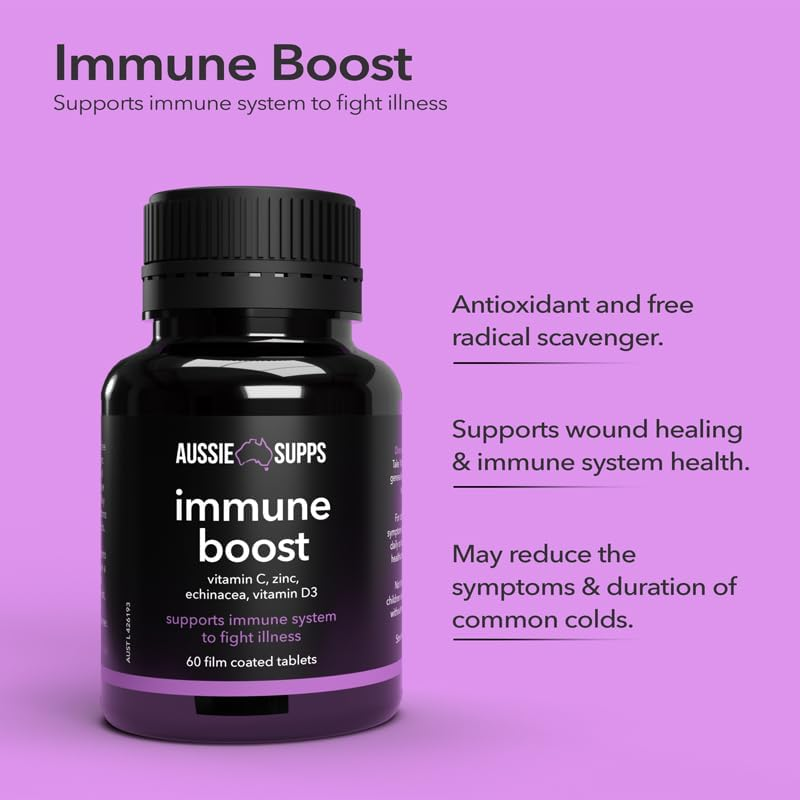 Immune Boost &ndash; Supports Immune Health with Vitamin C, Zinc, Vitamin D and Echinacea (60 Tablets) image number 1