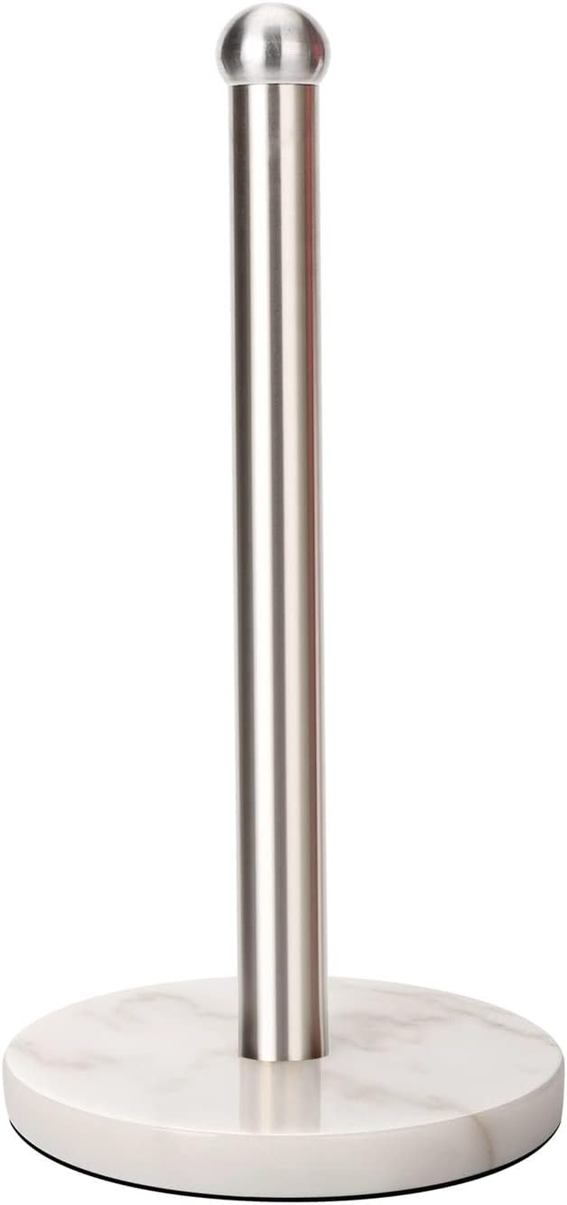 Heavy Weighted Towel Holder, Easy One-Handed Design for Kitchen Stand Dispenser, Sturdy Base for Standard and Mega Paper Rolls (Brushed - Stainless Steel Base)