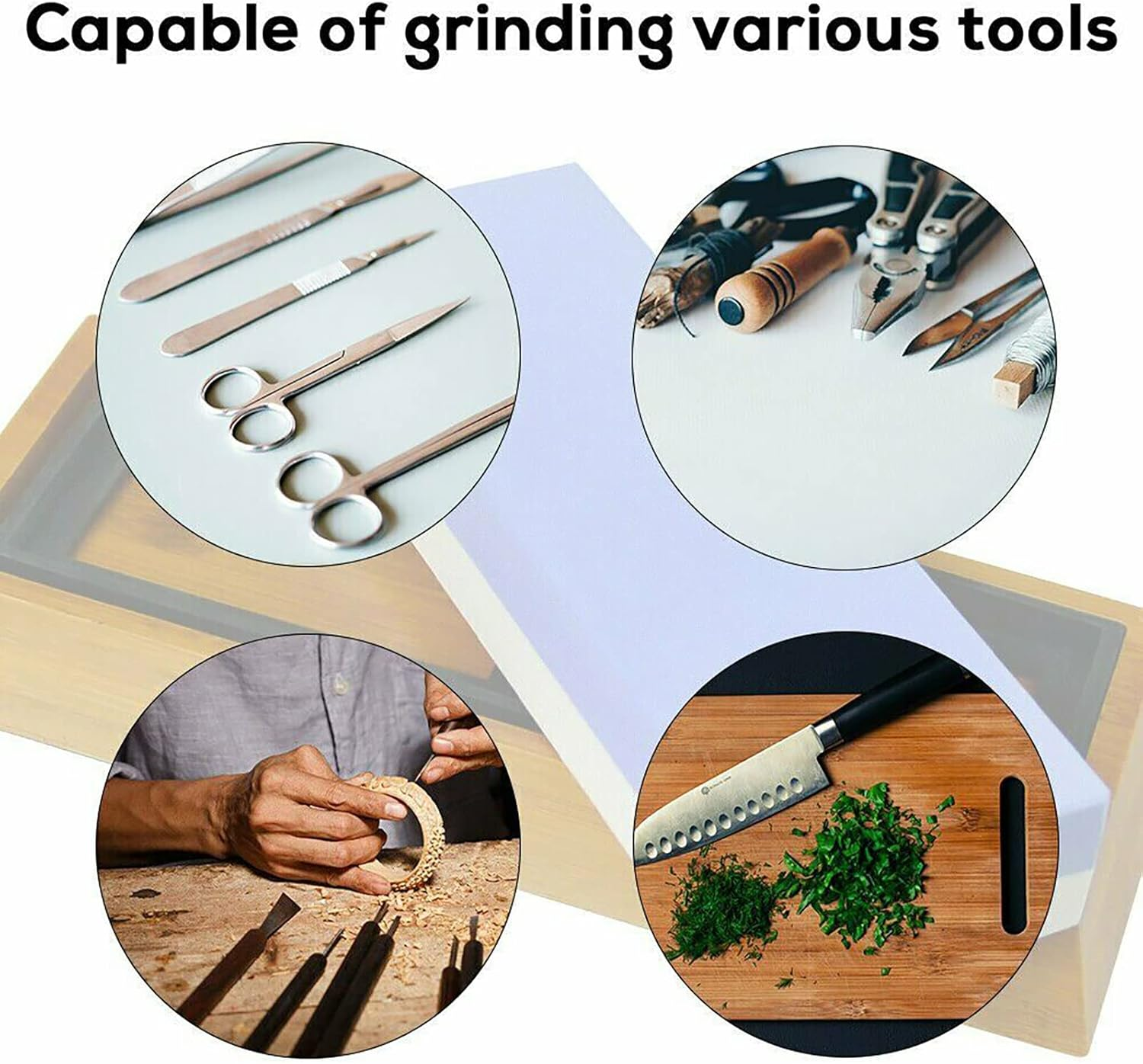 Knife Sharpening Water Wet Stone Sharpener Japanese Grinding Dual Whetstone with Non-Slip Stand Holder (240/800) image number 5