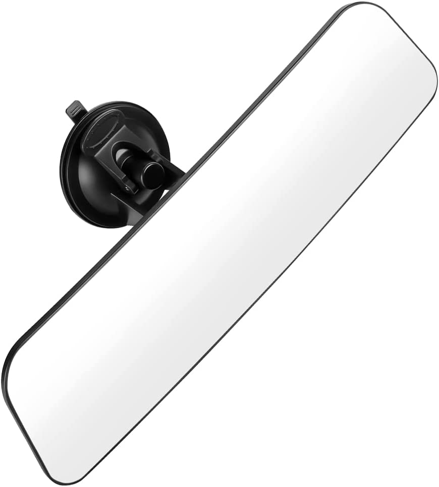 12'' Car Rear View Mirror with Suction Cup, Convex Wide Angle HD Auto inside Rearview Mirror, anti Glare Reduce Blind Spots, 360 Degrees Adjustable, Universal for Marine, Boat, Truck, SUV, Van image number 2