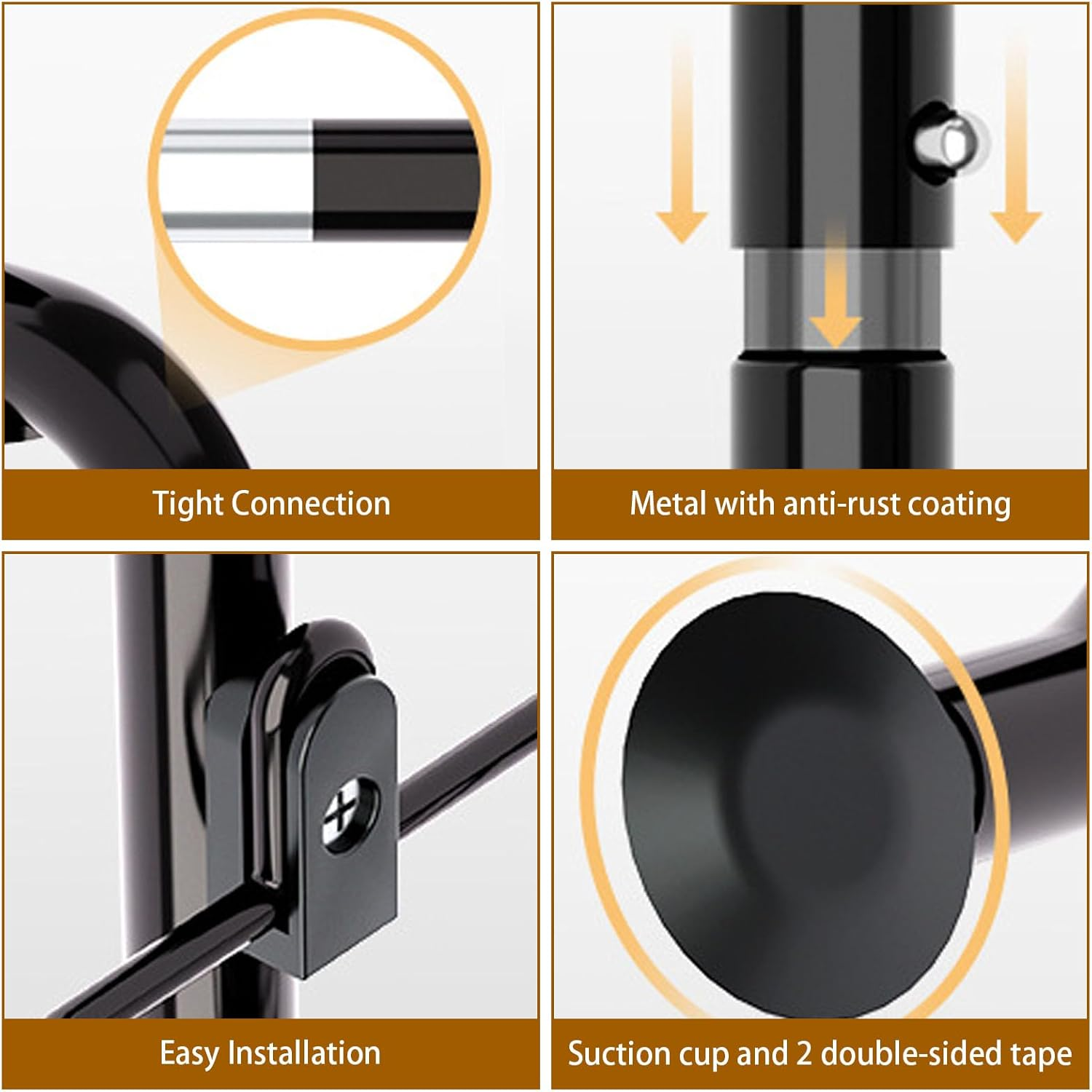 Eqiech over the Door Organizer, 4-Tier over the Door Pantry Organizer,Metal Hanging Storage Rack,Detachable Frame,Hanging Wall Mount Spice Rack,For Pantry,Cabinet,Bedroom,Bathroom - 6 Layers image number 3